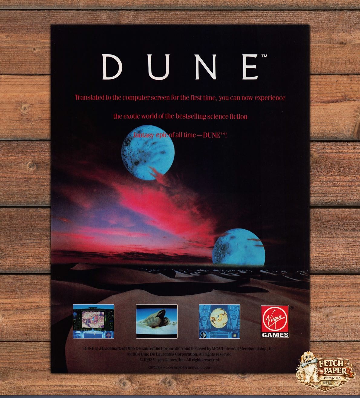 1992 Dune Epic Video Game Print Advertisement