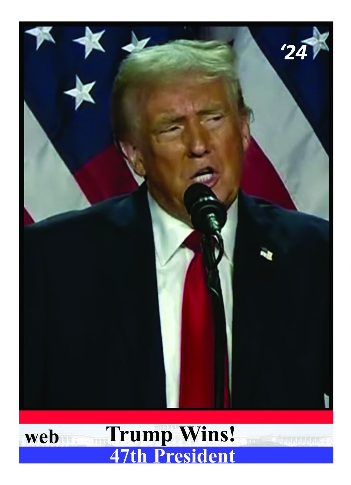 Trump Wins 2024 Political Trading Card - 47th President Trump Wins 2024 Political Trading Card - 47th President