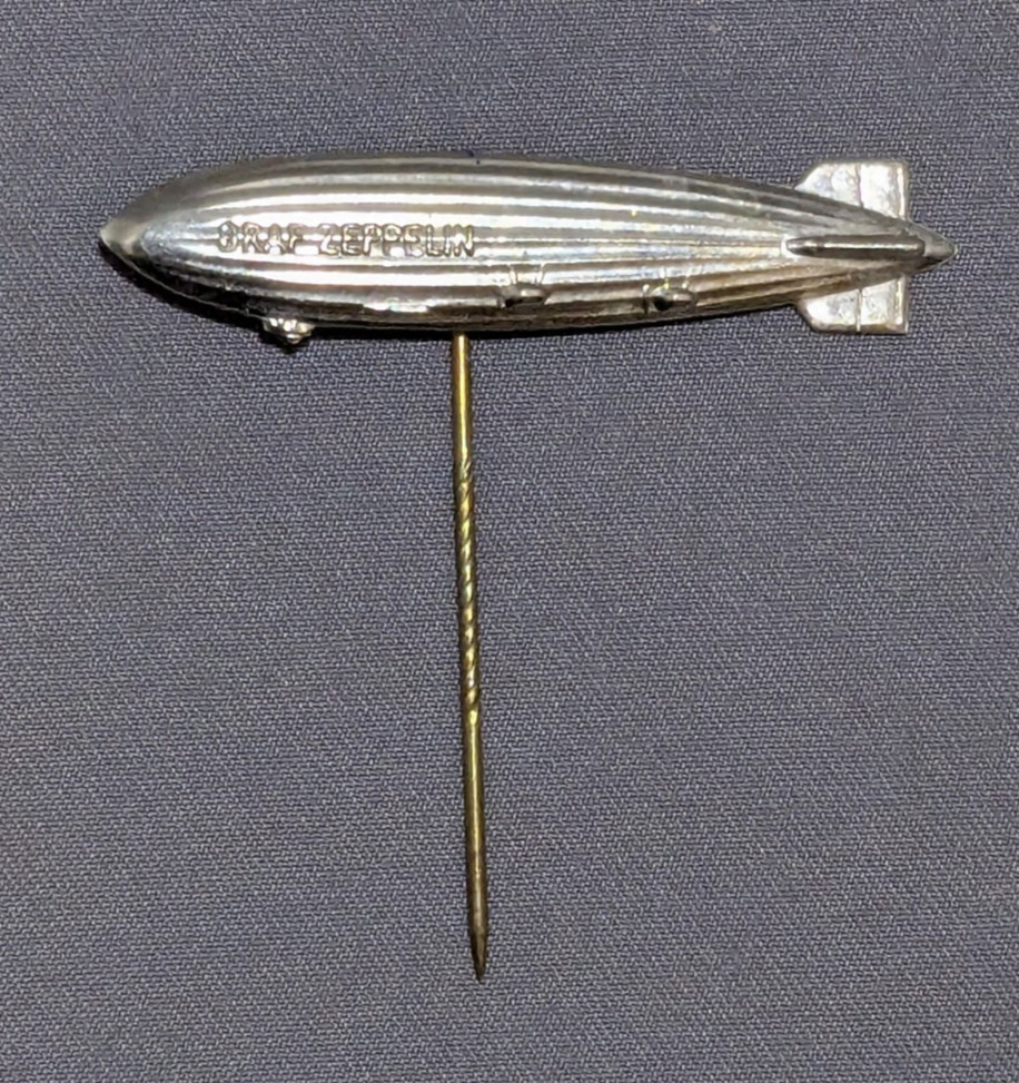 Vintage Graf Zeppelin Stick Pin Metal Antique Lapel Rare Blimp German? Vintage Graf Zeppelin Stick Pin Metal Antique Lapel Rare Blimp German?
