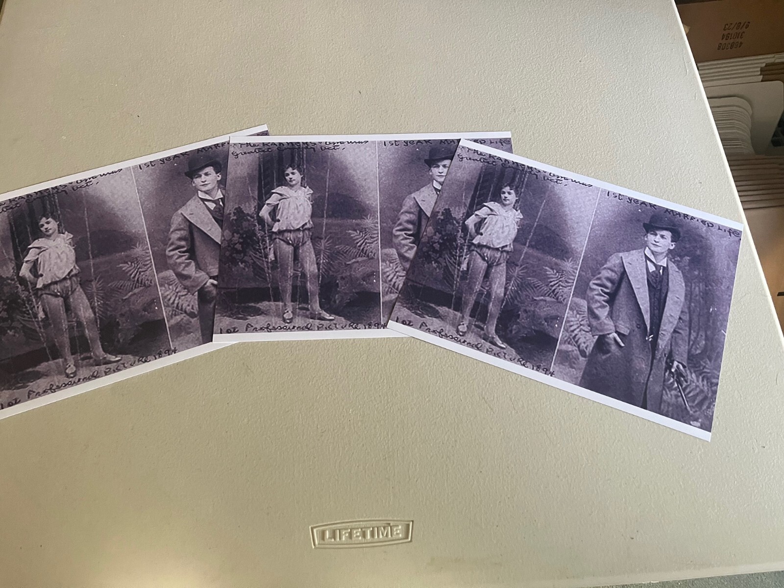 Houdini\'s, Harry & Bess reprint image 1894 first Professional photo, Rare