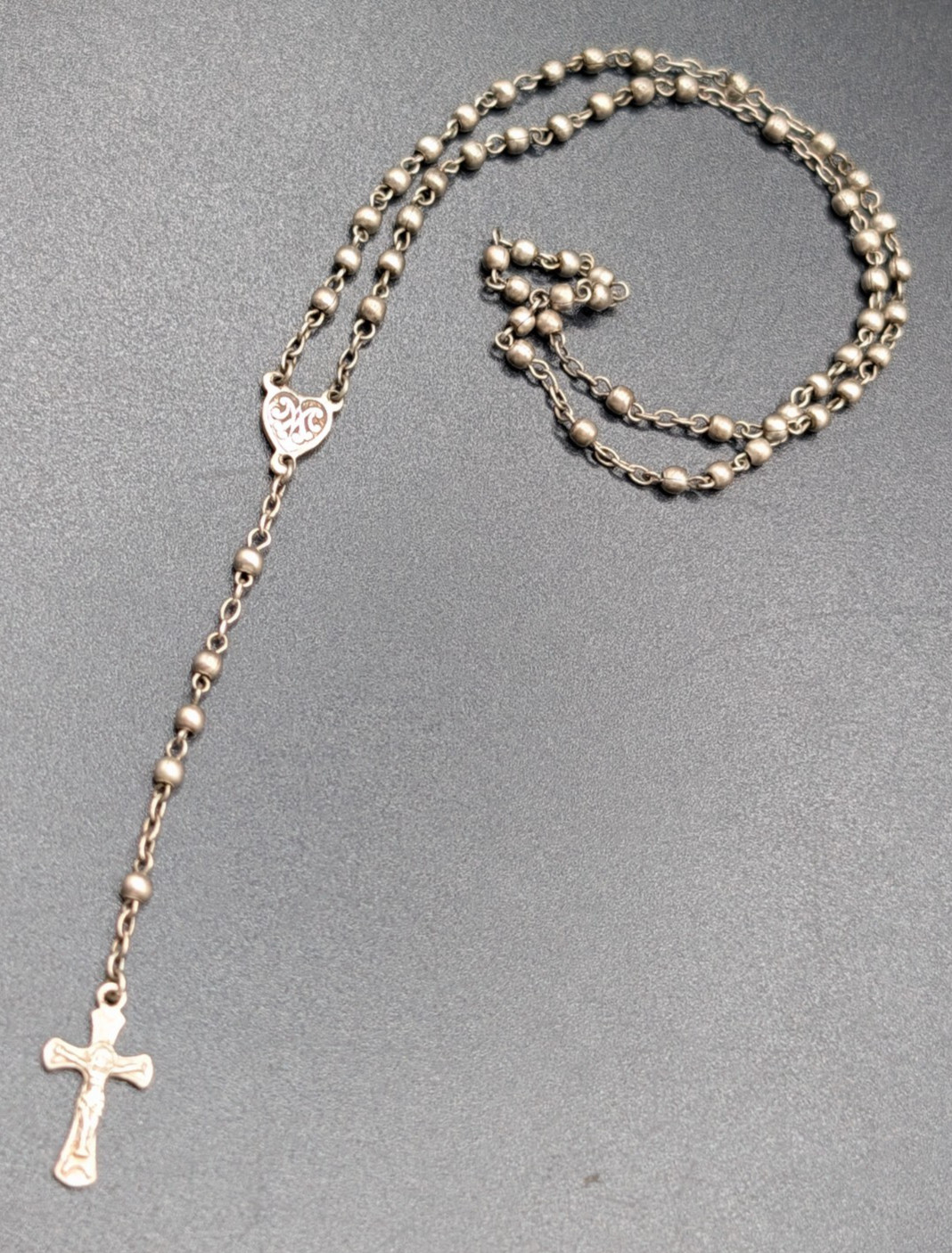 Vintage Silver-Tone Miniature Prayer Beads Rosary Vintage Silver-Tone Miniature Prayer Beads Rosary