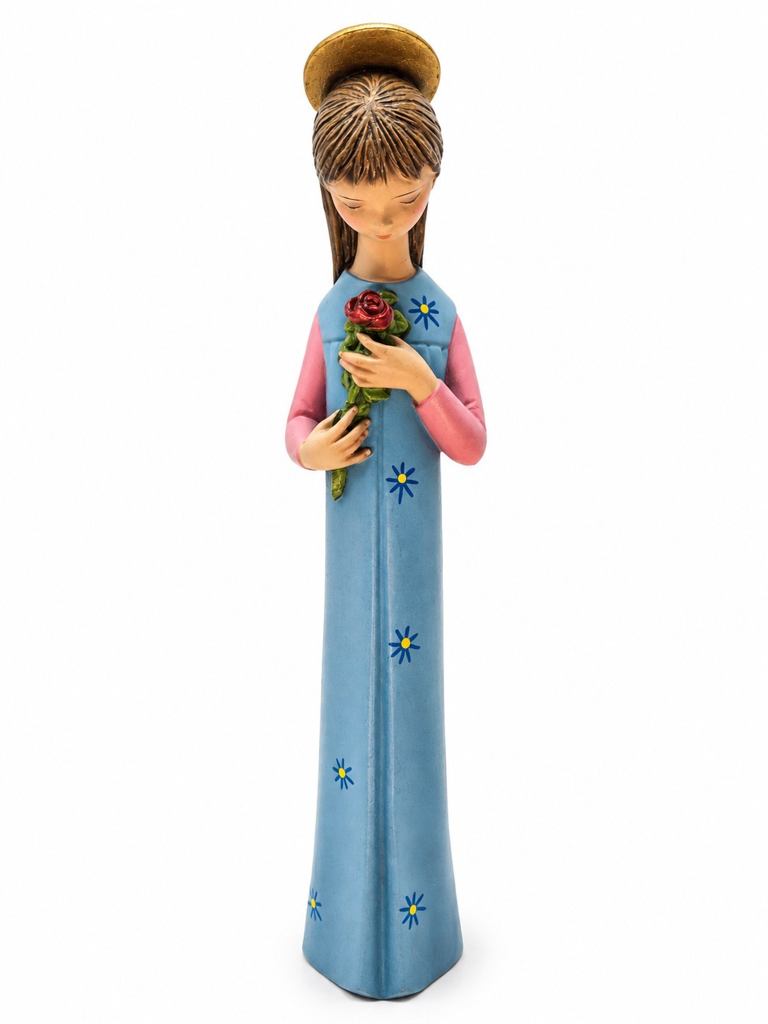 Vintage 1970's Mary/ Madonna With Halo Chalkware Figurine Tall Made in Spain