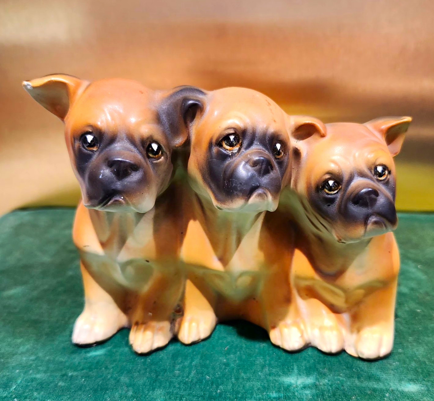 Vintage Bulldog Puppy Planter Ceramic Pottery Vessel MCM Japan