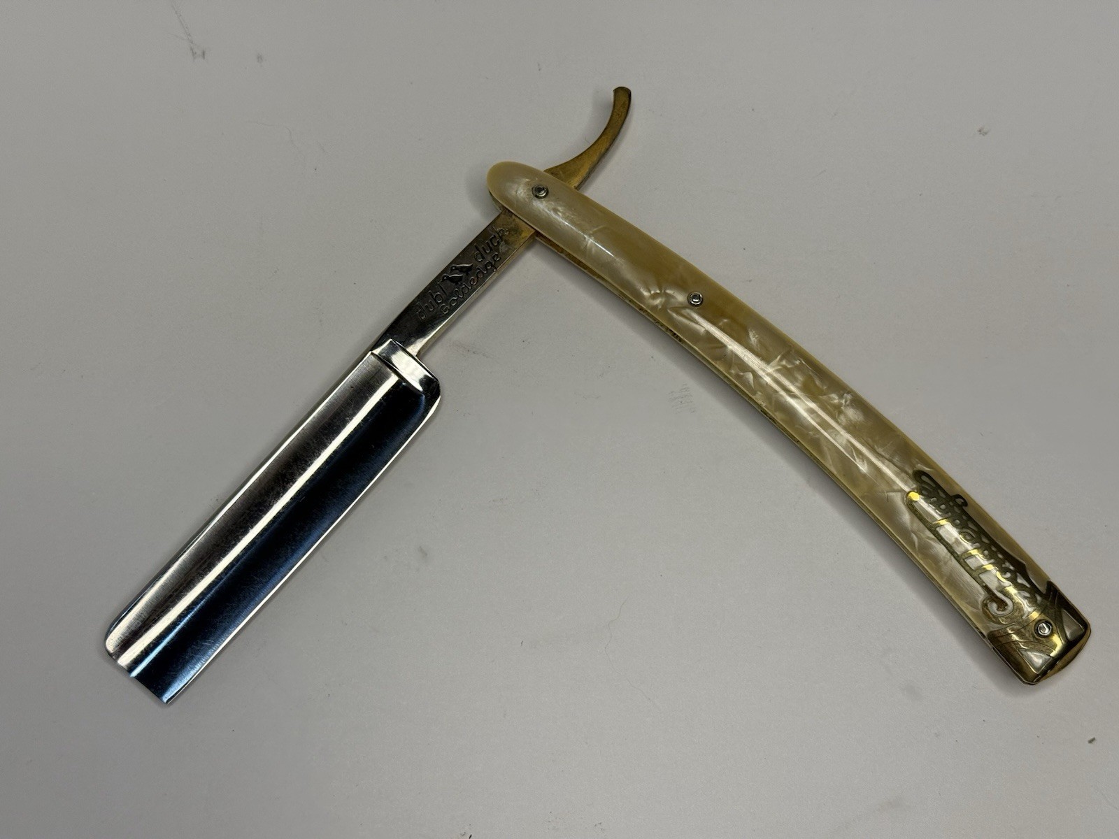 Vintage Dubl Duck Goldedge Straight Razor 0.71” 11/16 Solingen Shave Ready