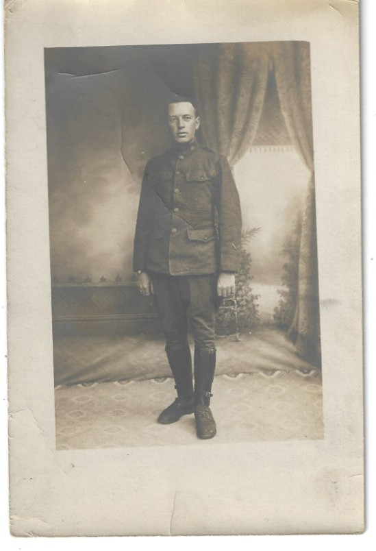 RPPC 1918 WW1 AEF Military US Army Infantryman France Real Photo Postcard