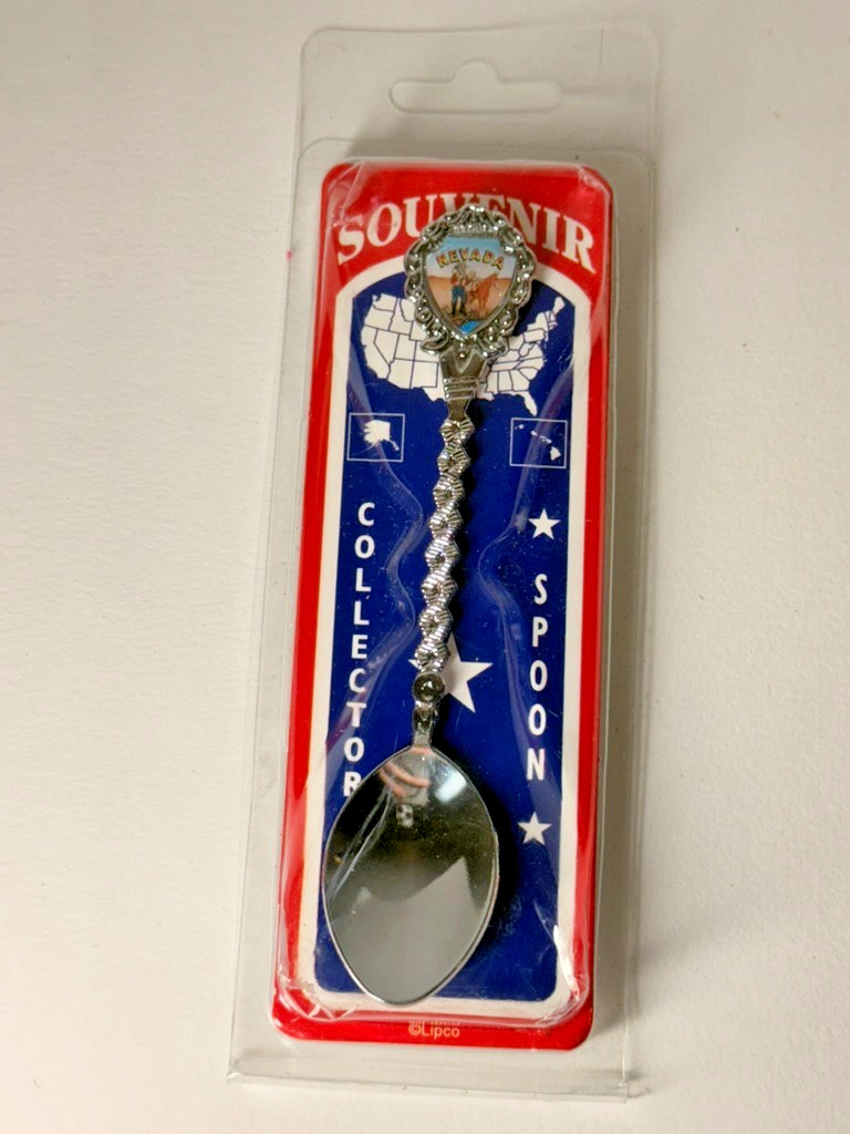 NV Nevada Souvenir Collectors Spoon Made In USA With Packaging twist spoon