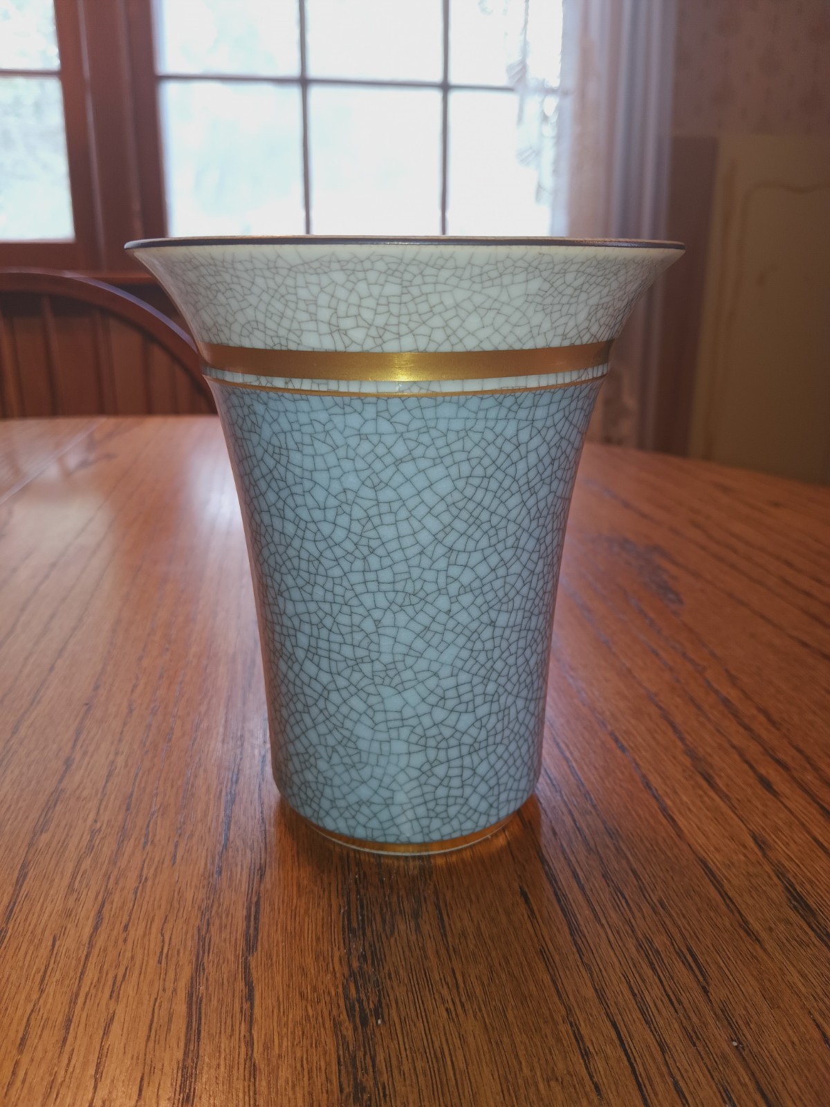 Royal Copenhagen 1954 Denmark Crackle glaze Vase  Blue & Gray  458/3029