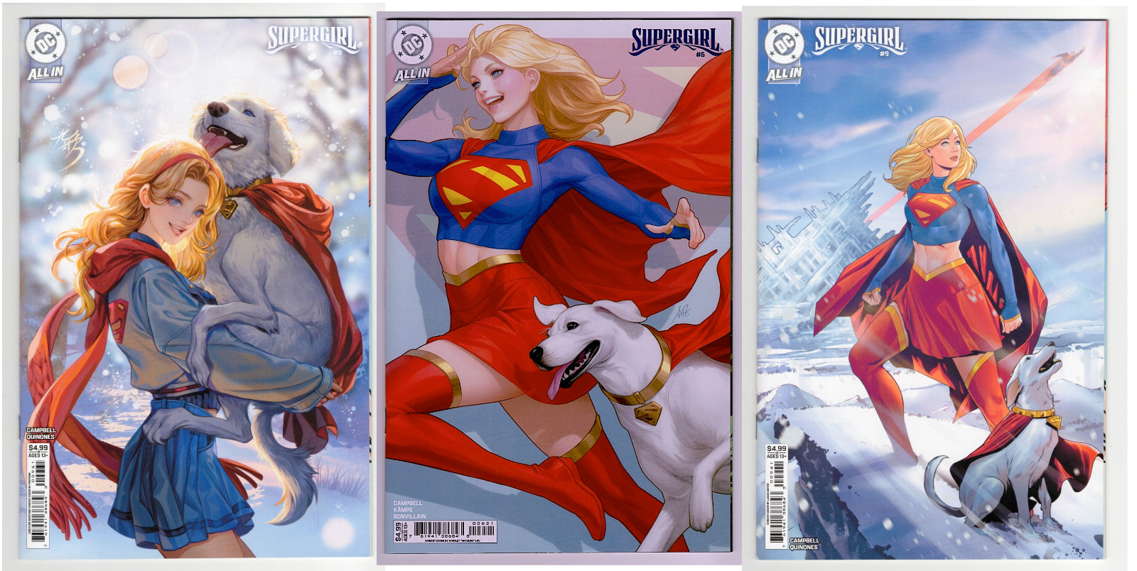 Supergirl, (Vol.8 #9E) (Vol. 8 #6B) (Vol. 8 #9D (You get all 3 New {NM} Variants