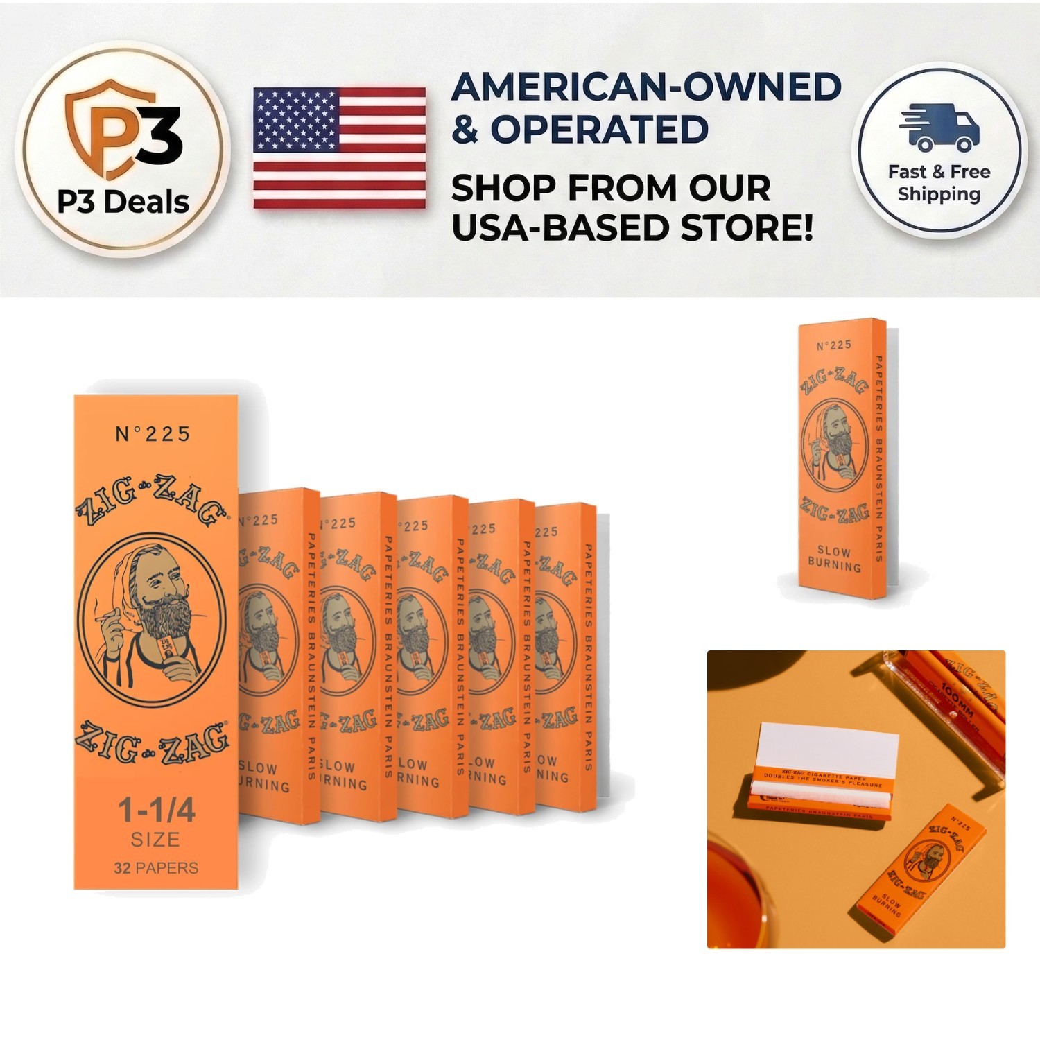 Versatile 1 1/4 French Orange Rolling Papers - Perfect for Crafting & Rolling