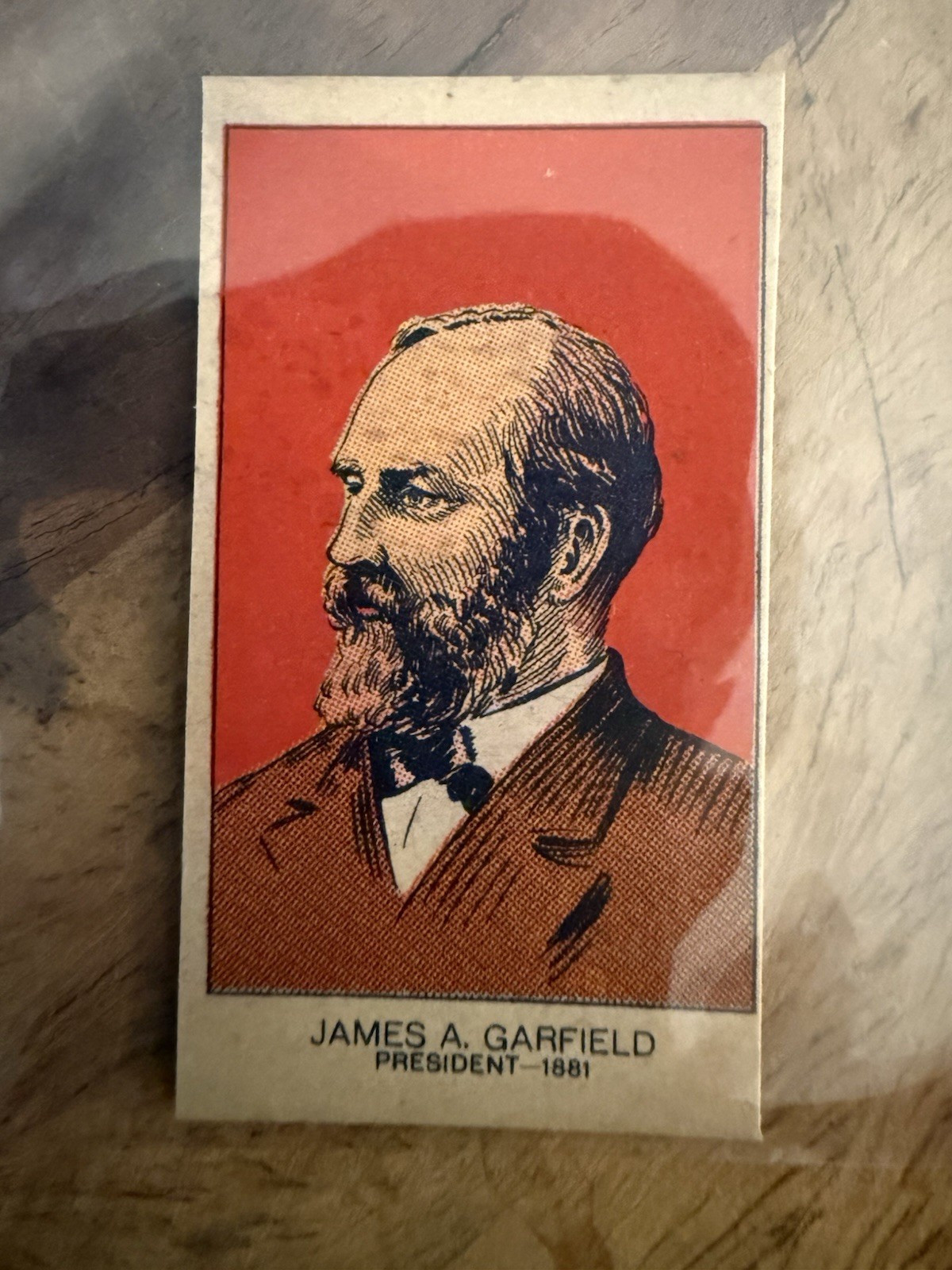 1924 W562 President Panel Strip Card James A Garfield Red Background Rare 1924 W562 President Panel Strip Card James A Garfield Red Background Rare