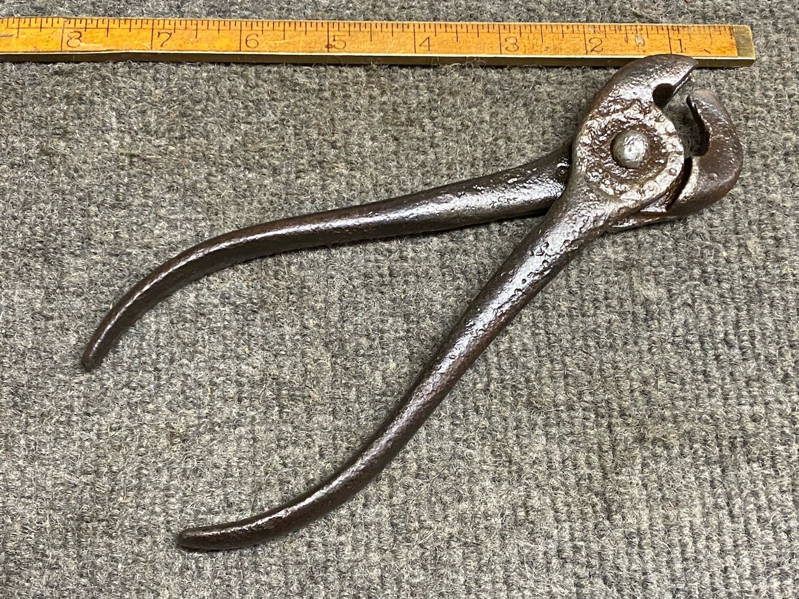 Antique Chain Breaking Pliers With Worn Patent Date USA 8”