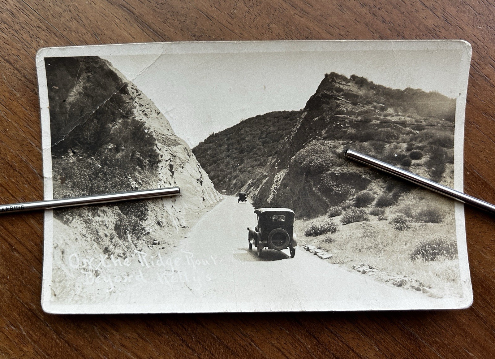 Antique 1924 Ridge Route Swede's Cut Highway Los Angeles to Bakersfield RPPC