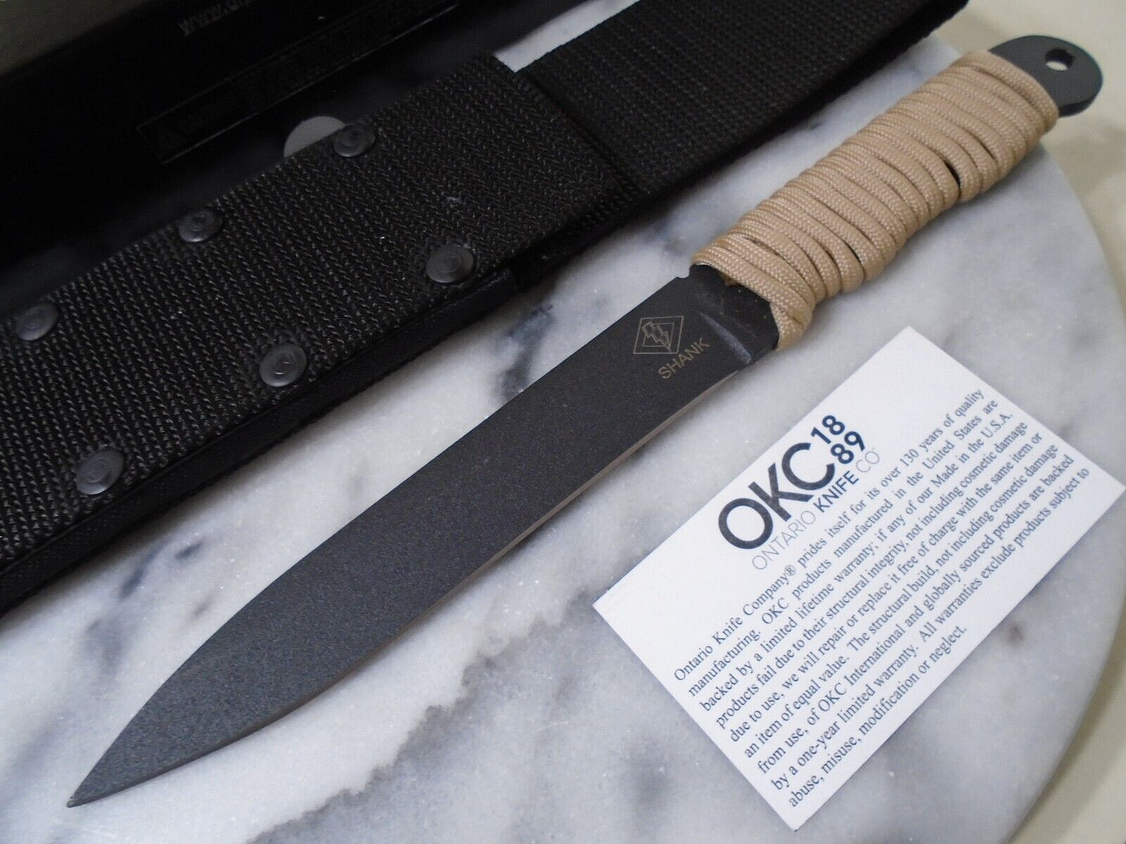 Ontario OKC Ranger Shank Fixed Blade Knife Full Tang 1095 CS Dagger USA 10.50