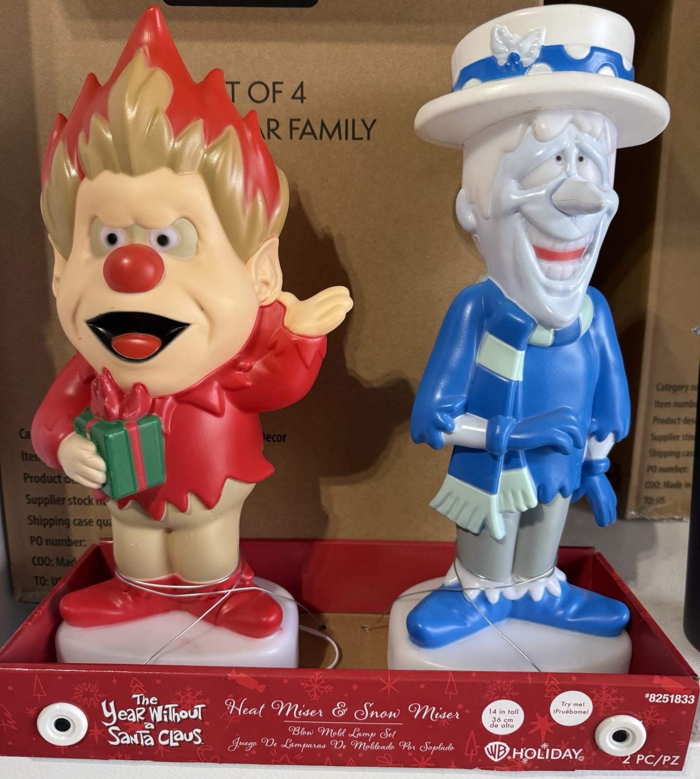 Lowes Year Without A Santa Claus Gemmy Heat Miser & Snow Miser 14” Blow Mold Set