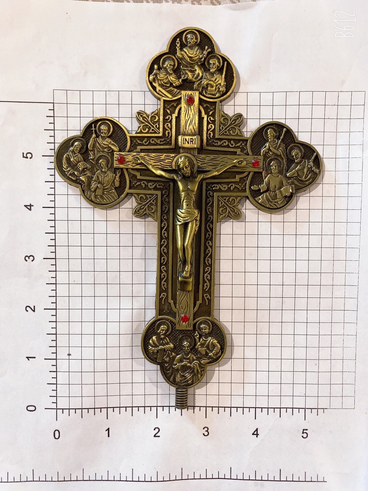 Antique Bronze INRI Catholic Religious Altar Standing Wall Crucifix Cross Church