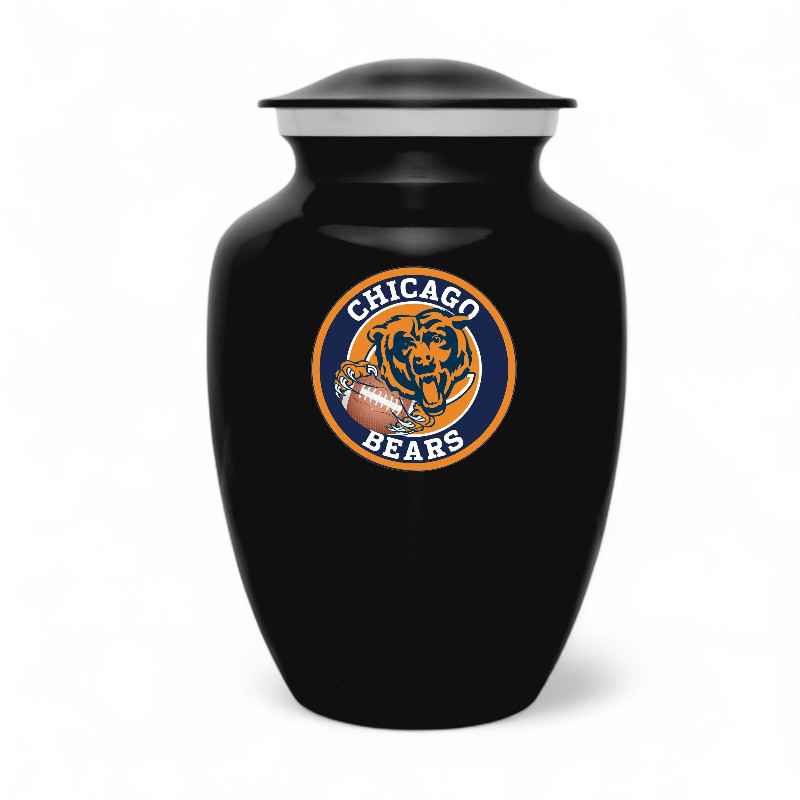 Metal Black 8 Inch Chicago Bears Football Theme Cremation Urn Adult Ashes Urns Metal Black 8 Inch Chicago Bears Football Theme Cremation Urn Adult Ashes Urns