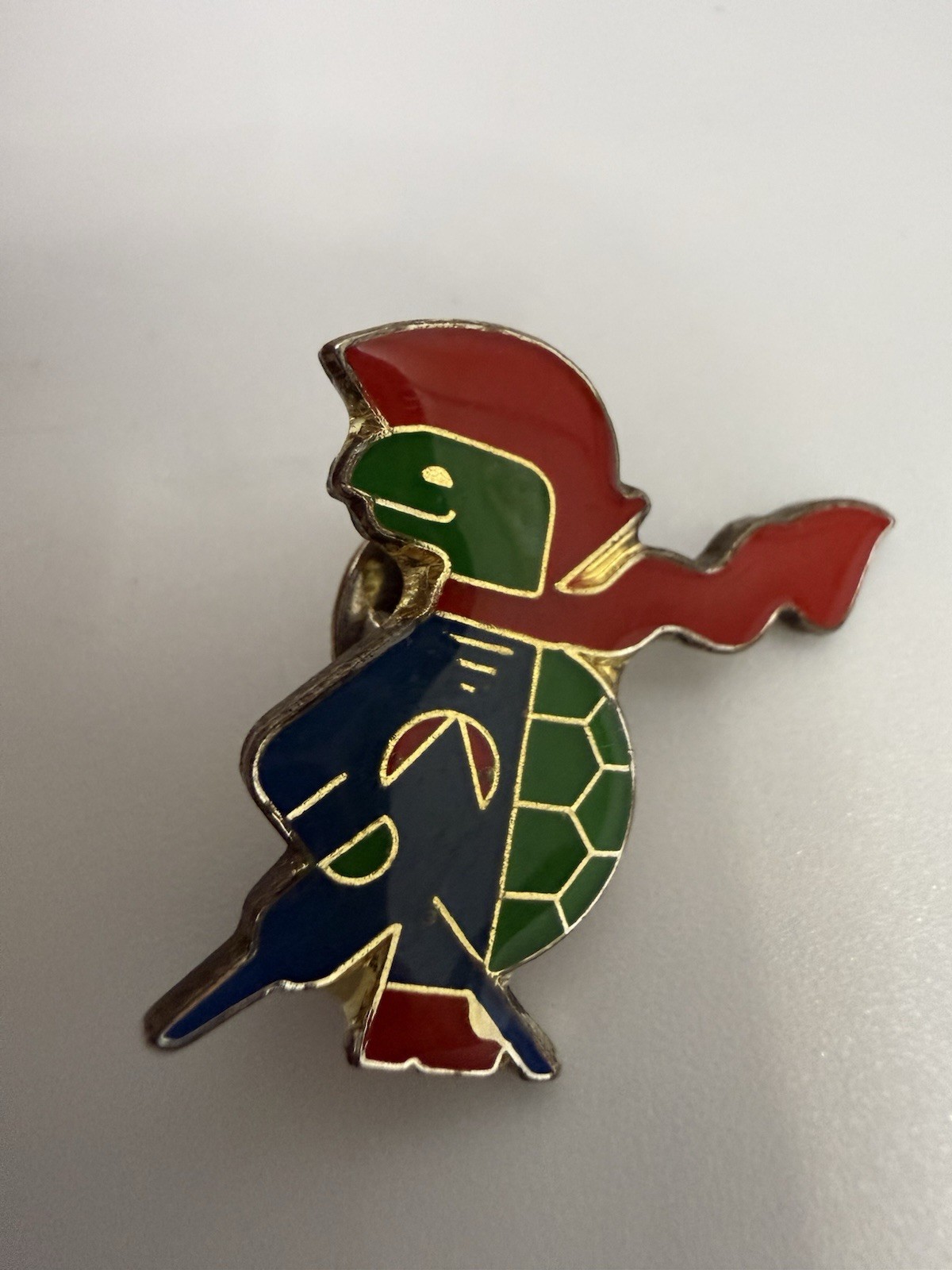 Vintage Cayman Airways Sir Turtle Enamel Tie Tack Lapel Pin Cayman Islands