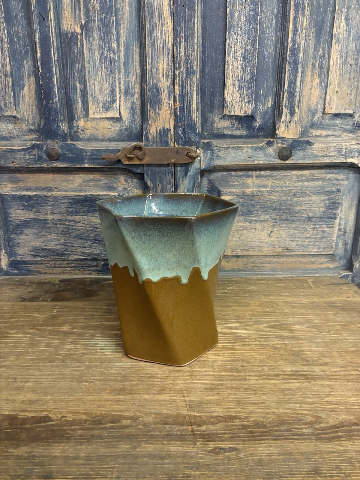 Drip Glaze Hexagon Planter