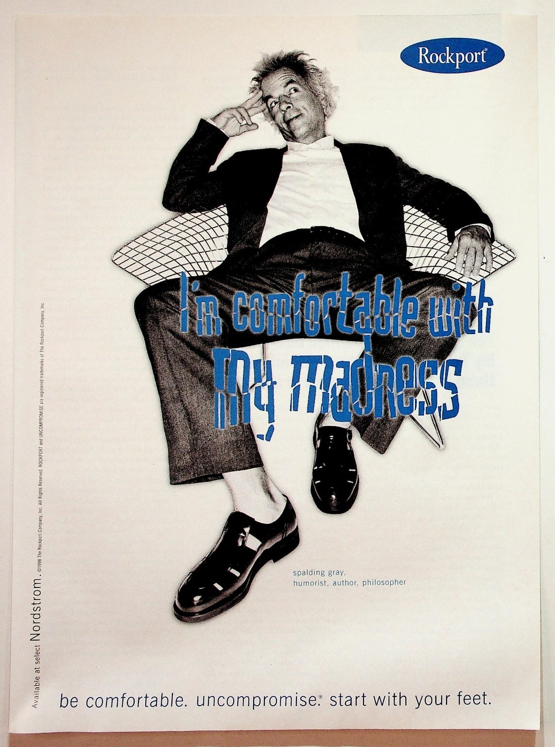 Vintage 1998 Rockport Shoes Magazine Ad Spalding Gray Nordstrom 