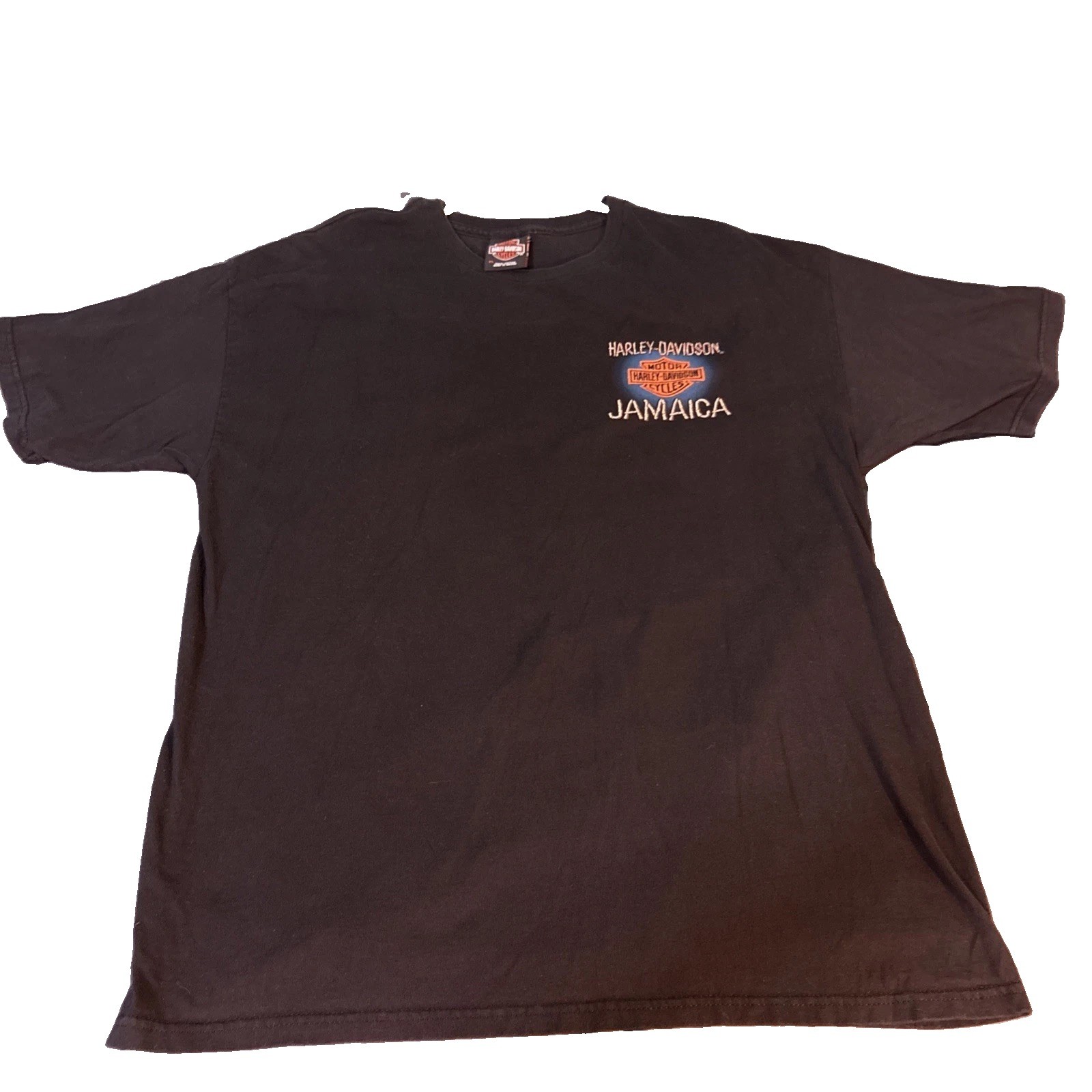 Vintage Excellent Y2K Harley Davidson Jamaica T(XL)Black BRIGHT Sunset Graphics