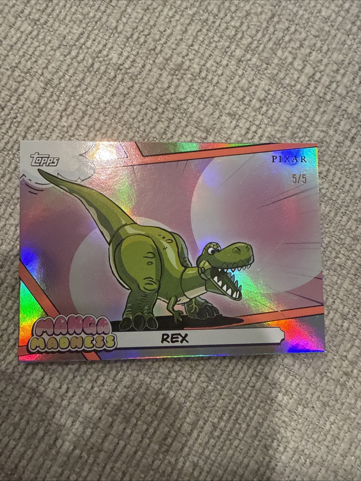 Topps Chrome Disney Neon 2026 Parallel Rex Manga Madness 5/5 BOOKEND