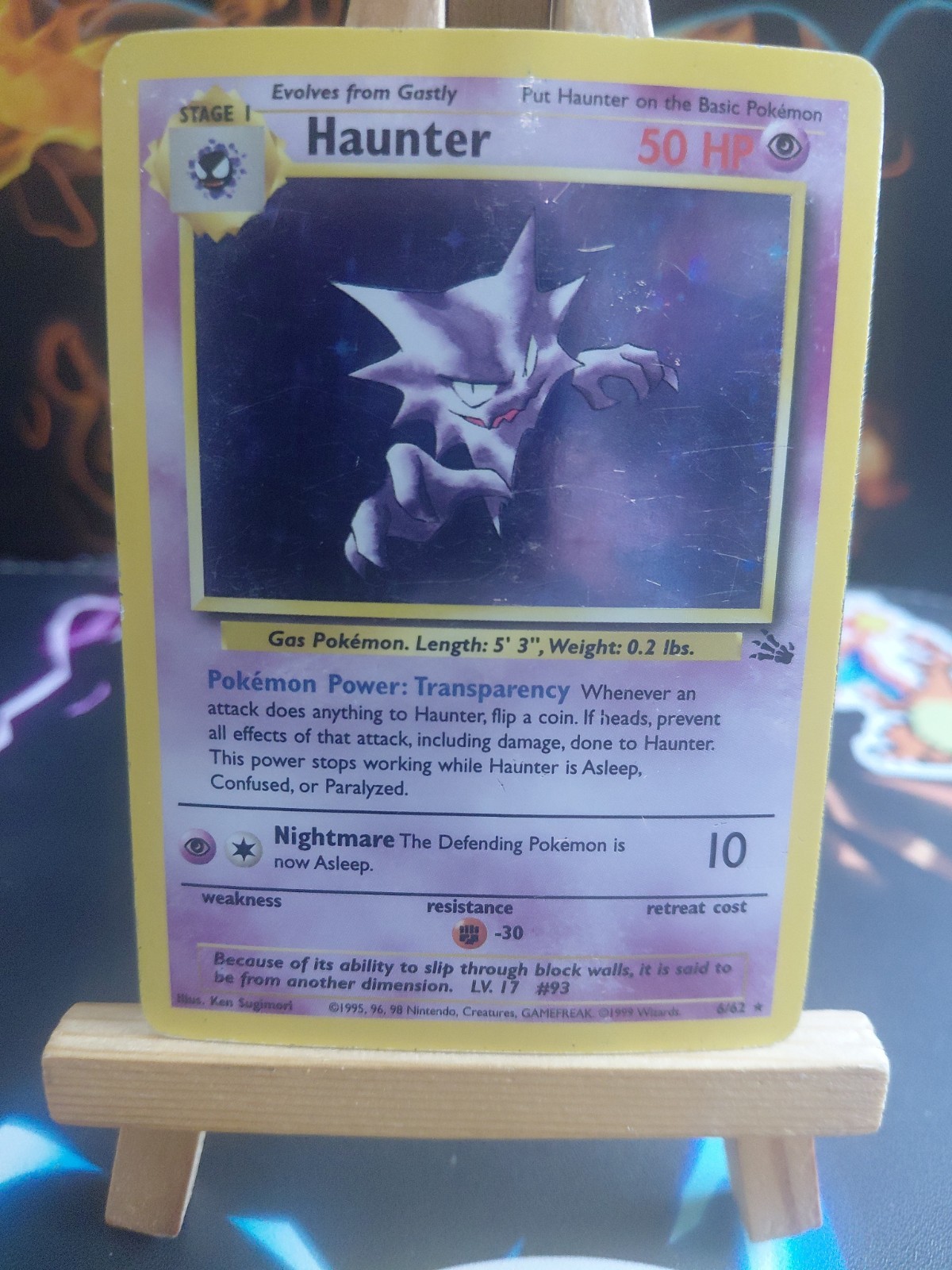 Pokémon TCG Haunter Fossil Holo Card 6/62