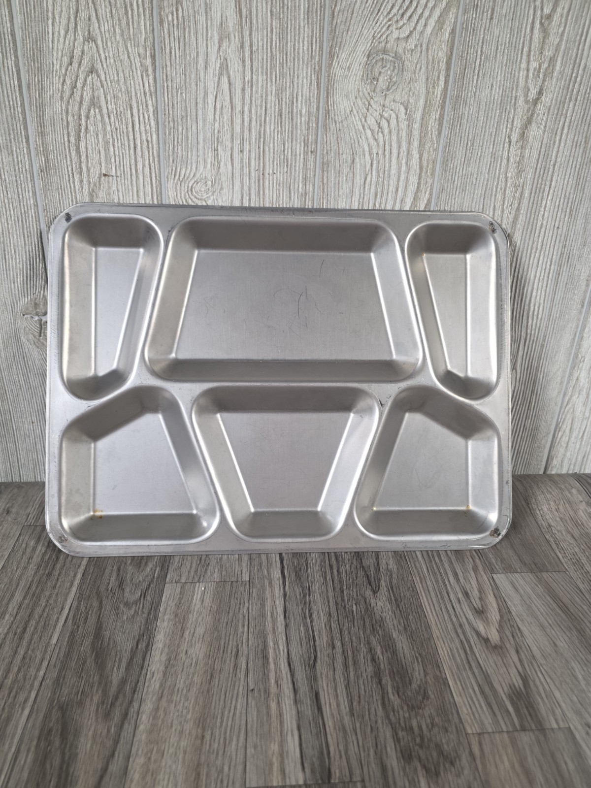 US WW2 1940s  Mess Hall Tray Food Divider Metal Cafeteria Tray Military