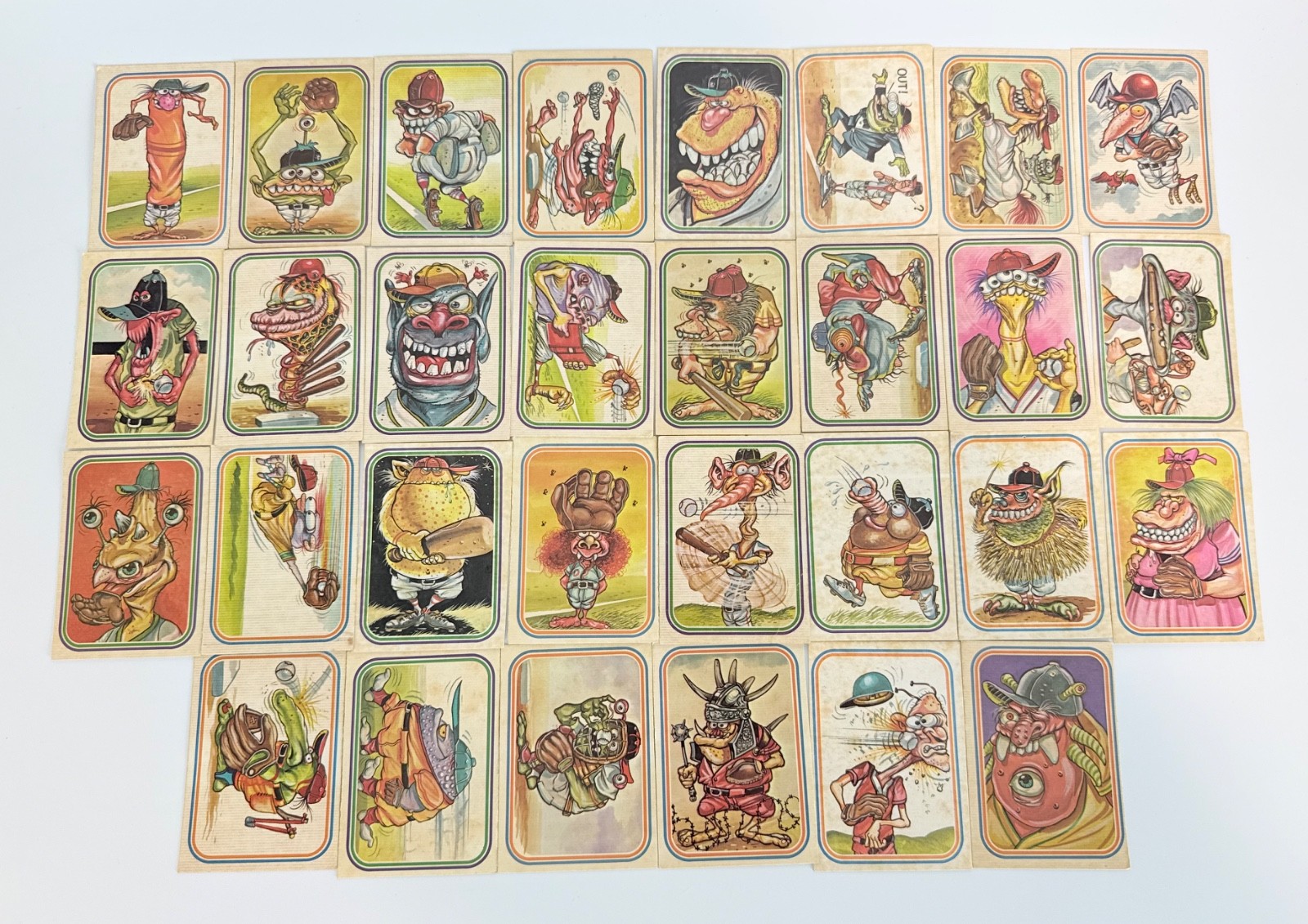 1973 DonRuss BASEBALL SUPER FREAKS 1st Series Stickers 30 Cards + 3 Duplicates