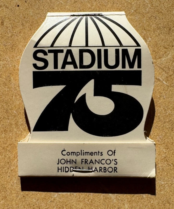 Stadium \'75 (Kingdome) Seattle, WA Die Cut Matchbook; Unique Shape; Great Cond.