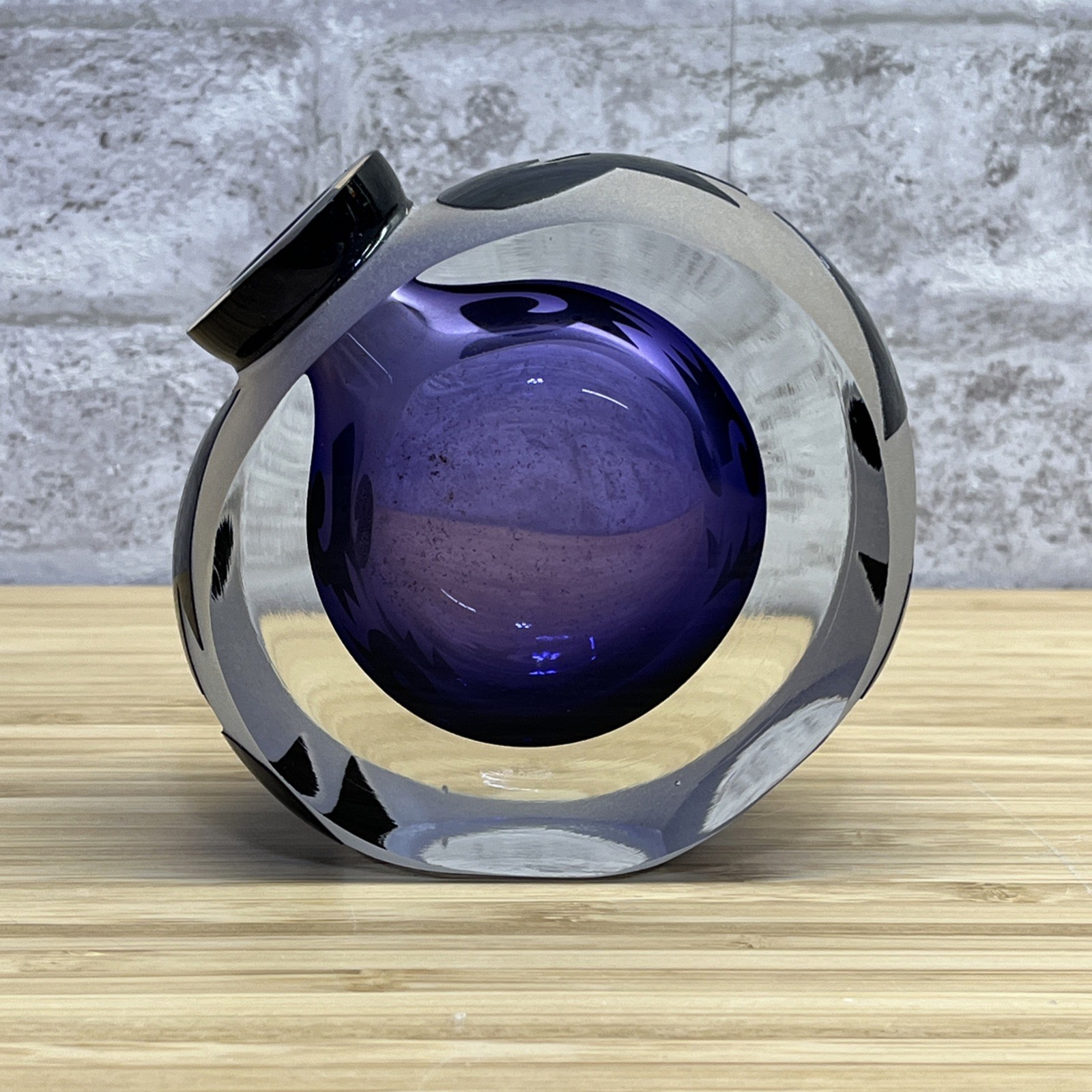 Rare Vtg Correia Signed Limited Edition Purple Art Glass Perfume Bottle 370/500