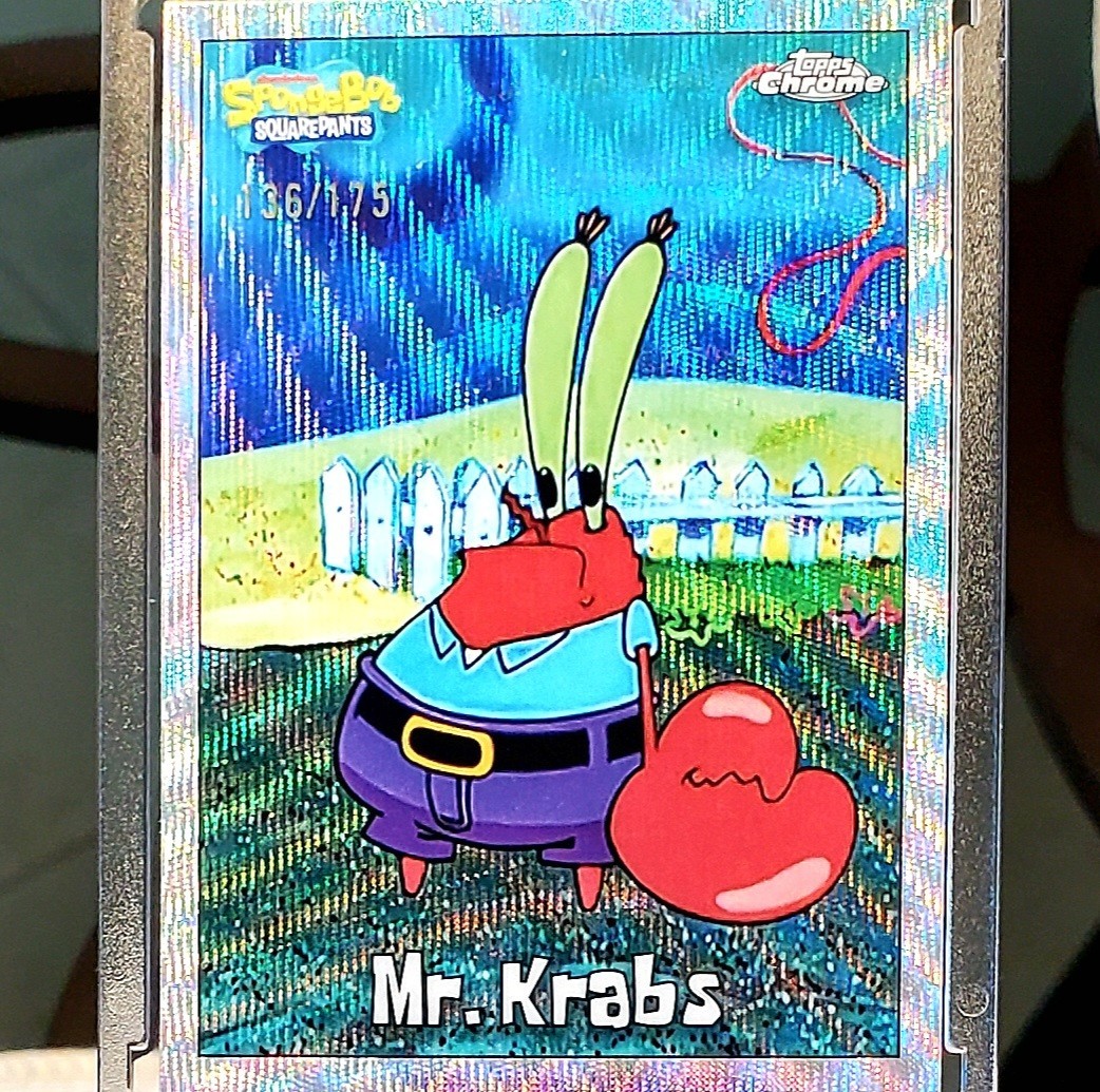 💥/175💥 Mr. Krabs - 2025 Topps Chrome SpongeBob SquarePants - Wave /175