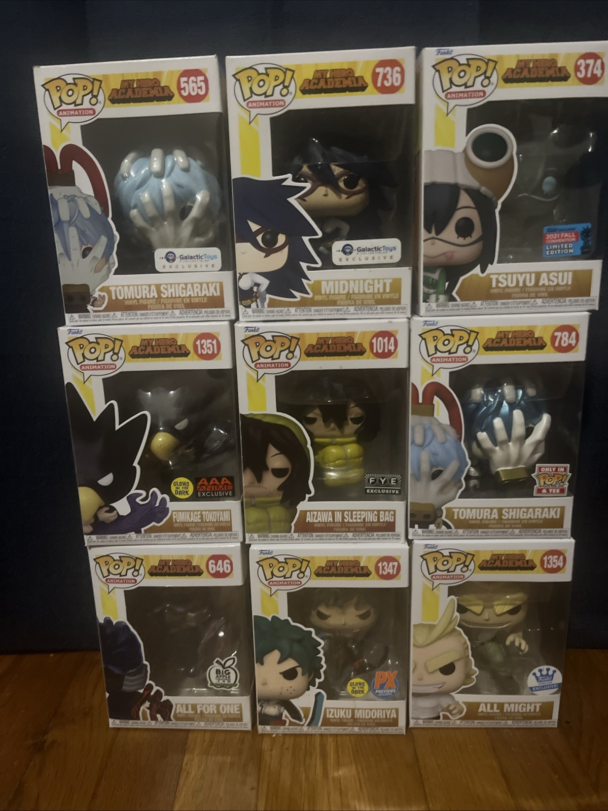 Funko Pop Lot of 9 My Hero Academia, Shigaraki, Izuku Midoriya, And More