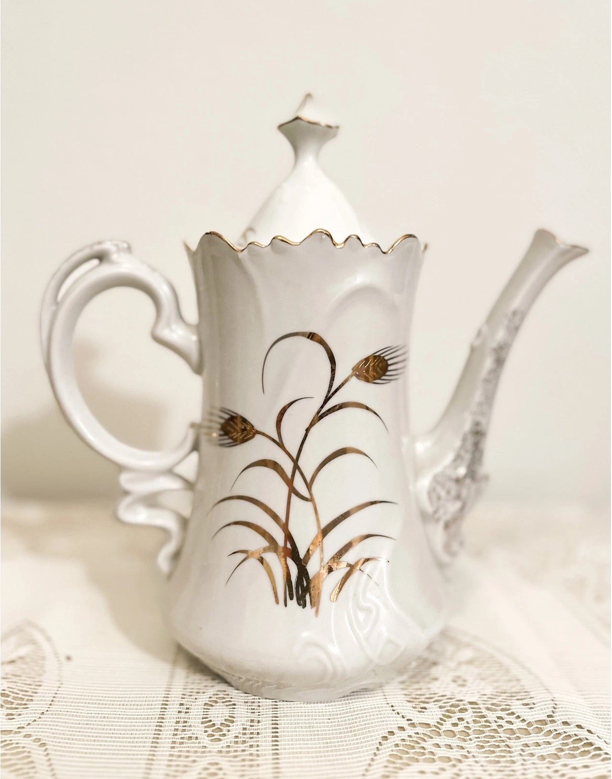 LEFTON China Gold Wheat Coffee Pot 20590 