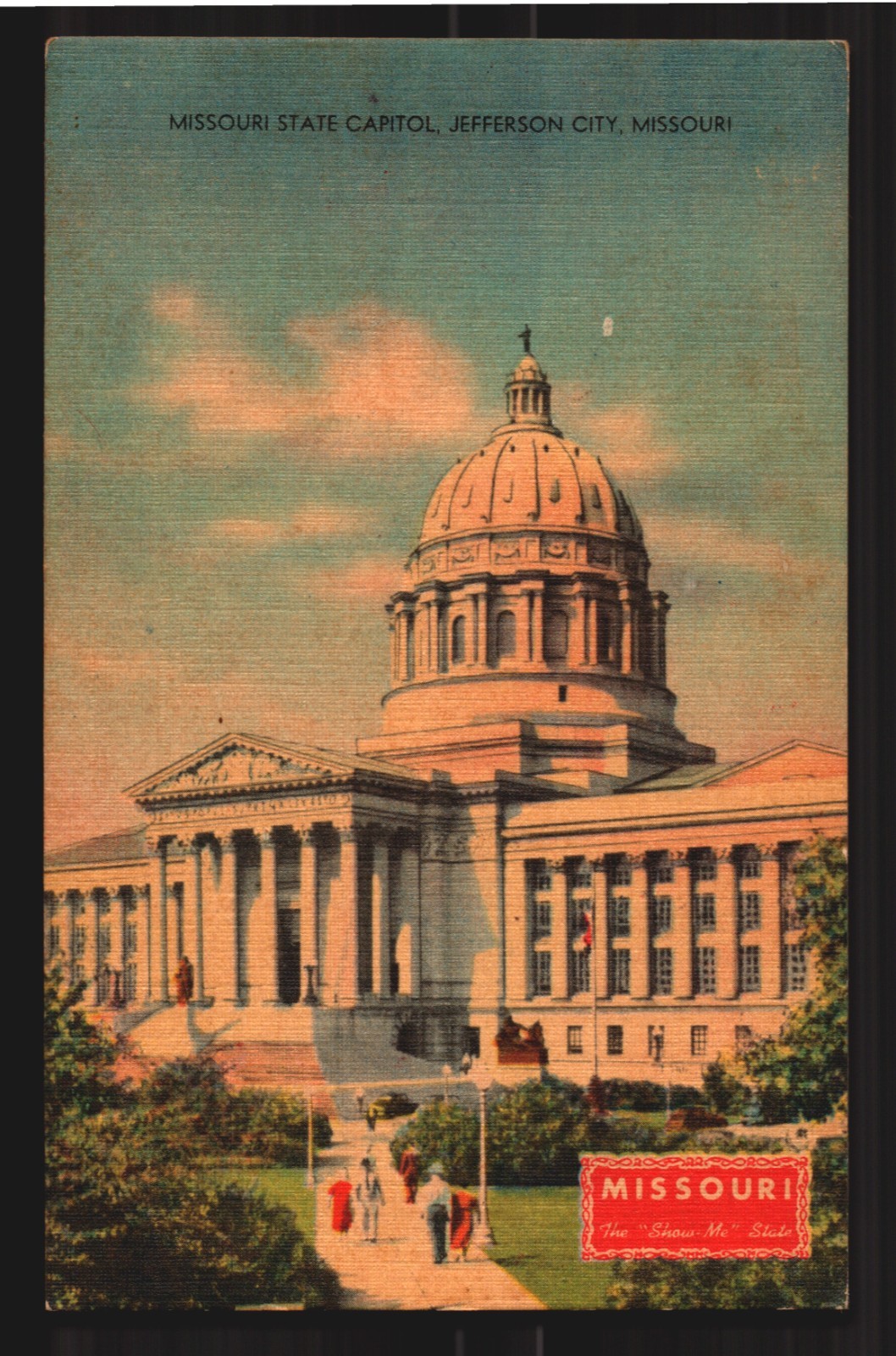 Postcard Vtg Missouri State Capitol Jefferson City Linen Building