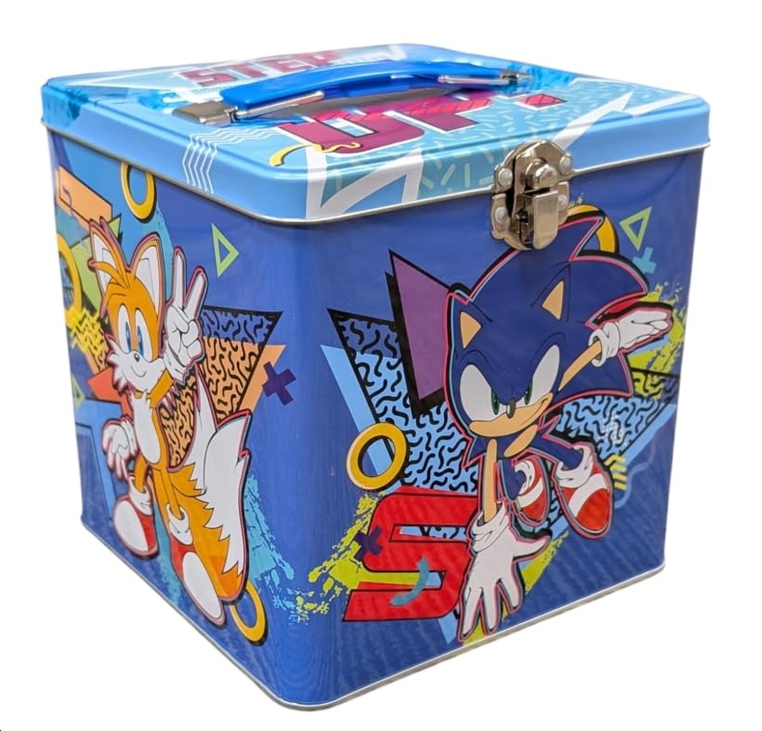 The Tin Box Company XL Storage Tin with Handle, Sonic The Tin Box Company XL Storage Tin with Handle, Sonic
