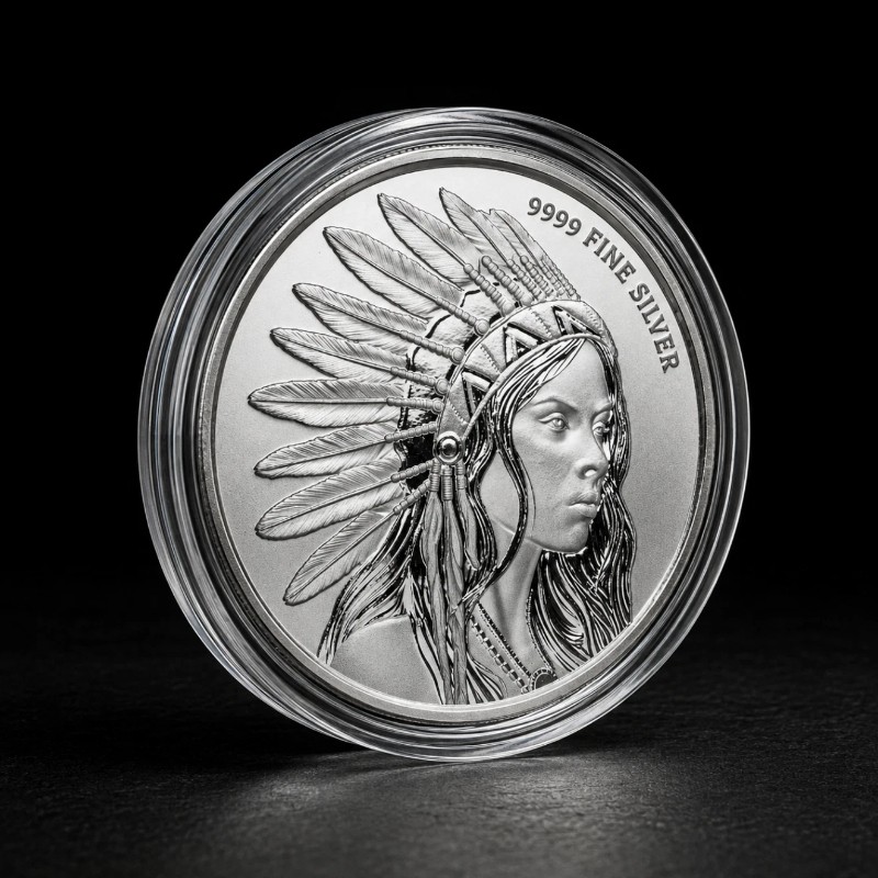1 Troy oz Buffalo Girl - Secured In Capsule