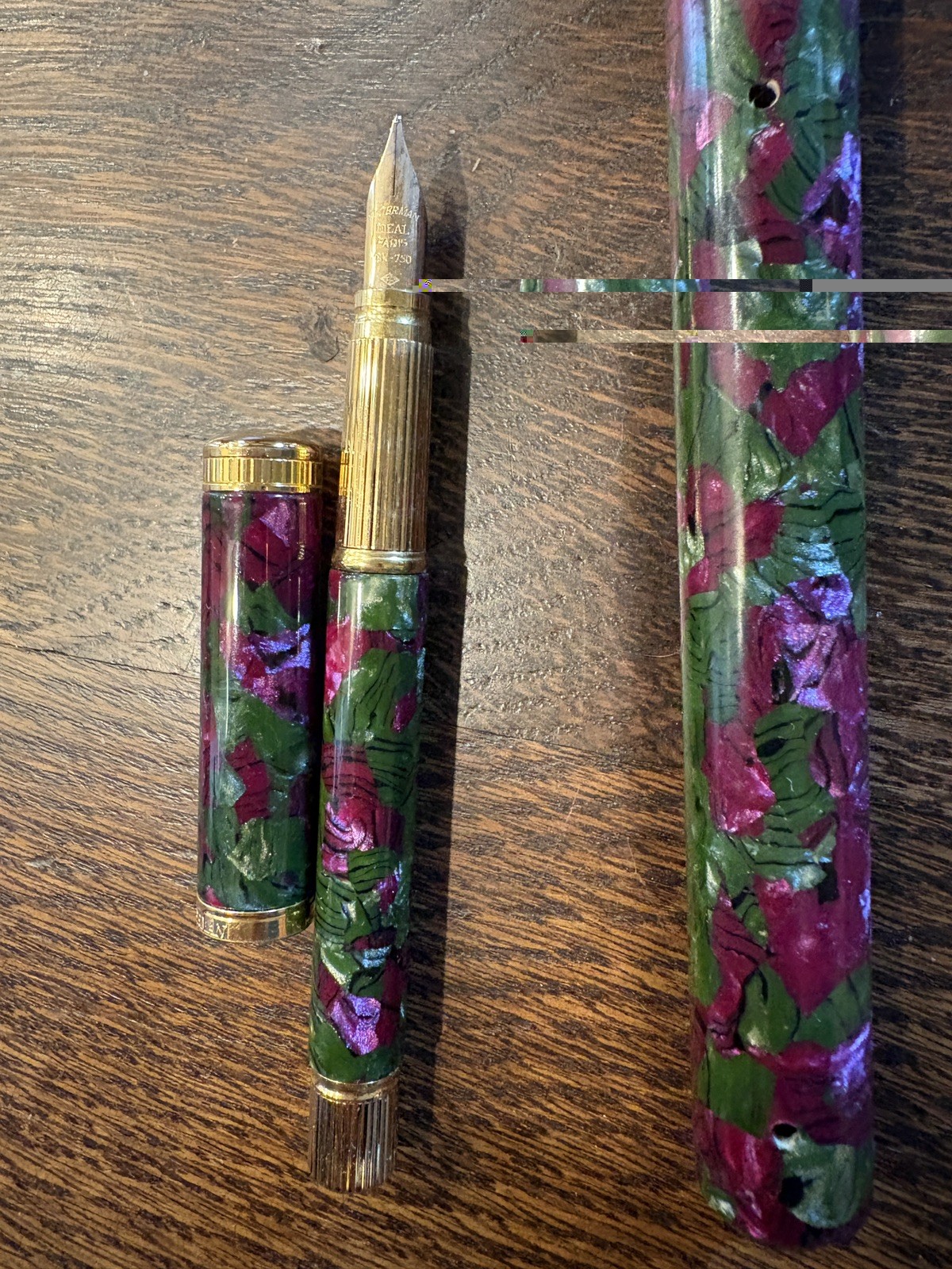 Waterman Lady Agathe  Fountain Pen Magenta Bronze 18K Gold Med Pt