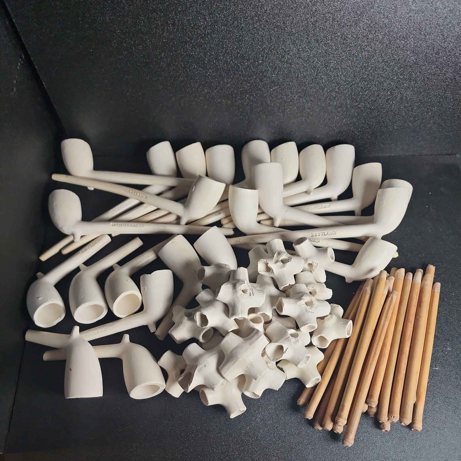 66p McDougall Scotland 18-1900 Pipe Ceramic White Bisque Display Use Paint Craft