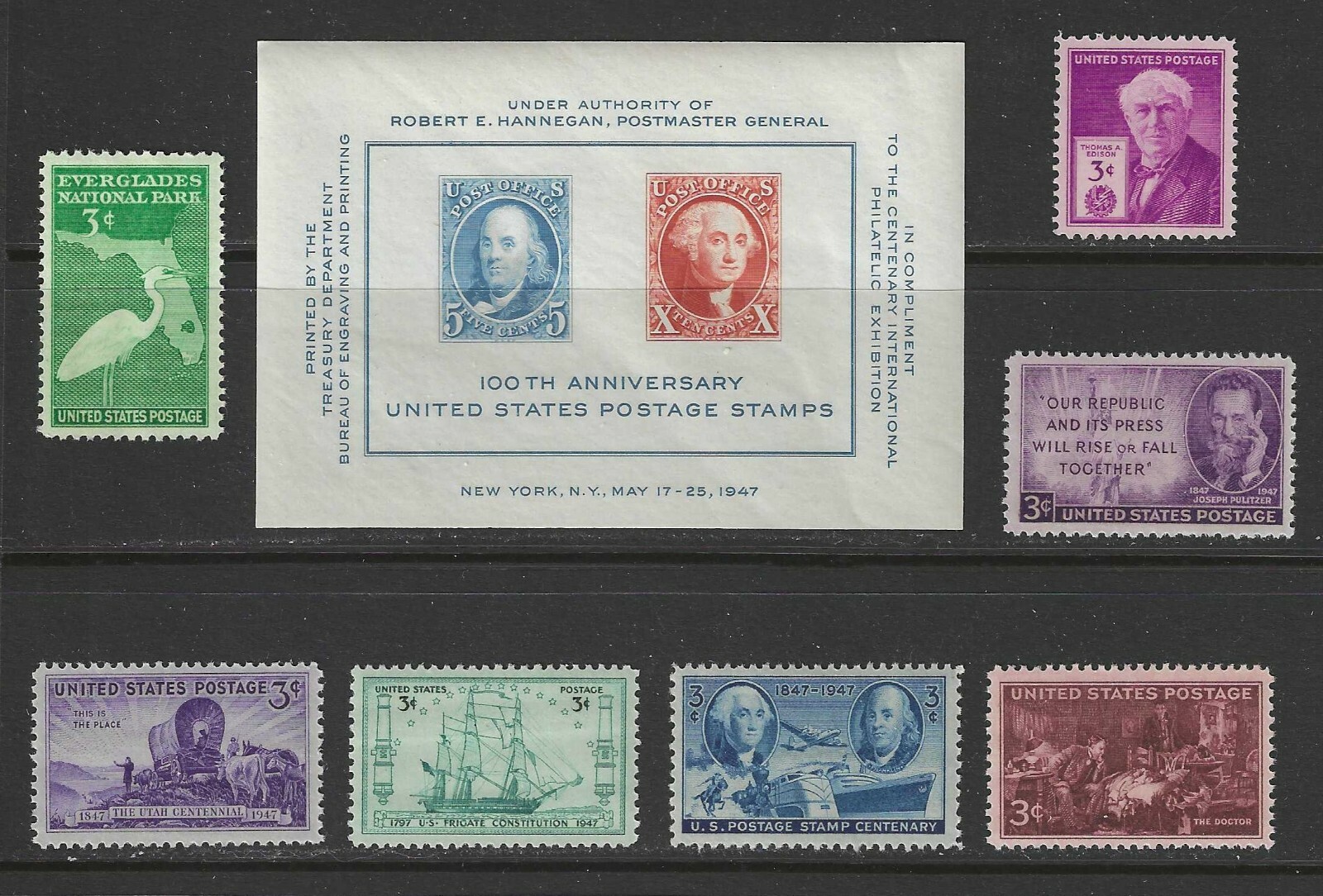 1947 STAMP YEAR SET (ALL U.S. POSTAGE STAMPS ISSUED THAT YEAR) - MINT CONDITION