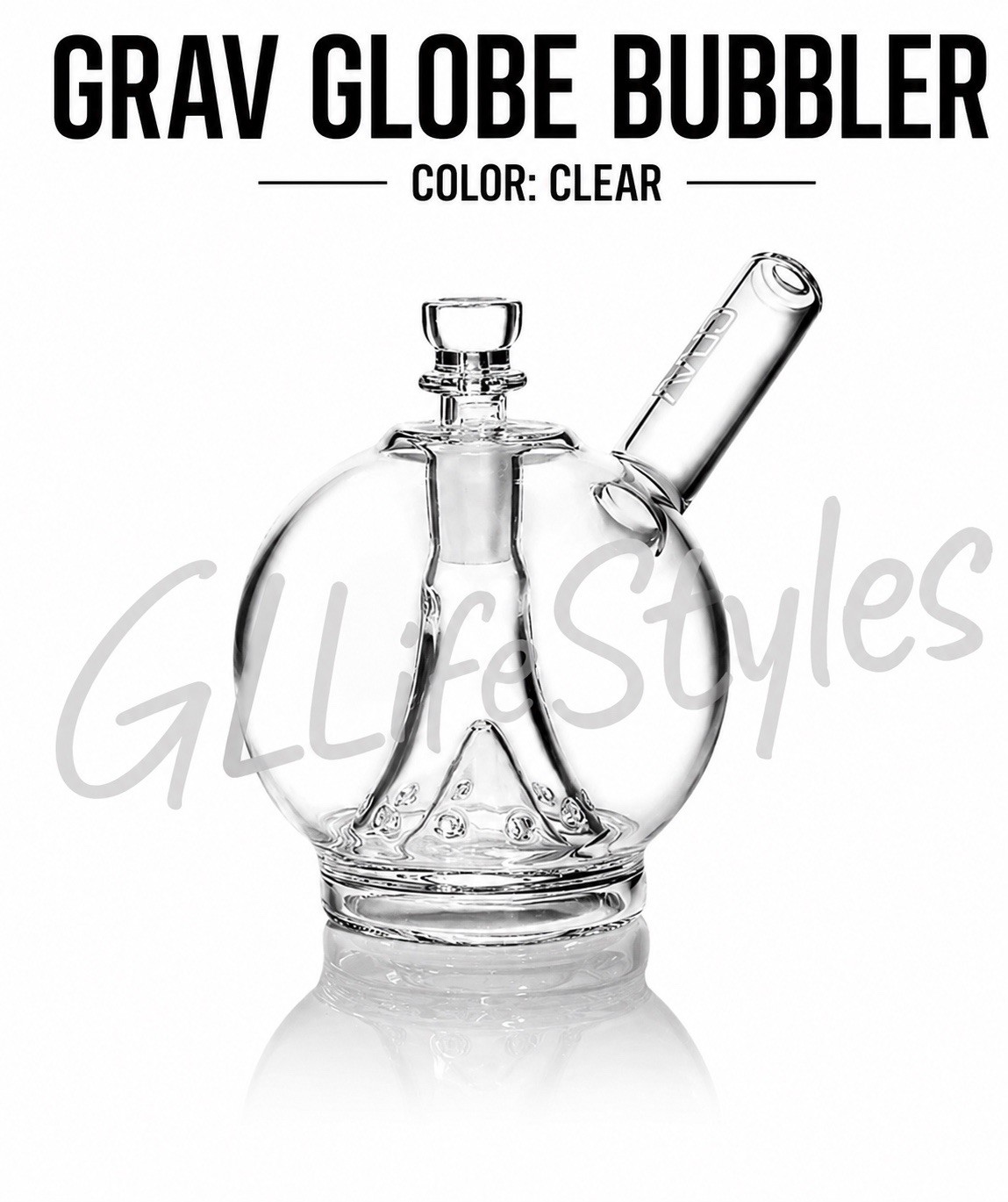 GRAV® GLOBE BUBBLER, COMPACT SPHERE OF LIGHT AND GLASS, 4.5”x5” TRAVEL, GIFT RIG