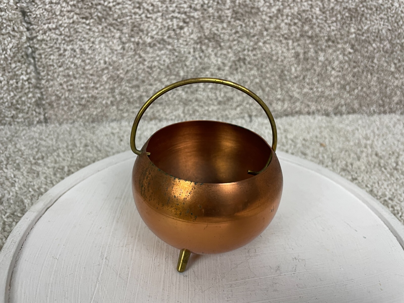 Coppercraft Guild Cape Cod Kettle Cauldron Planter Pot w/ Swinging Handle Footed
