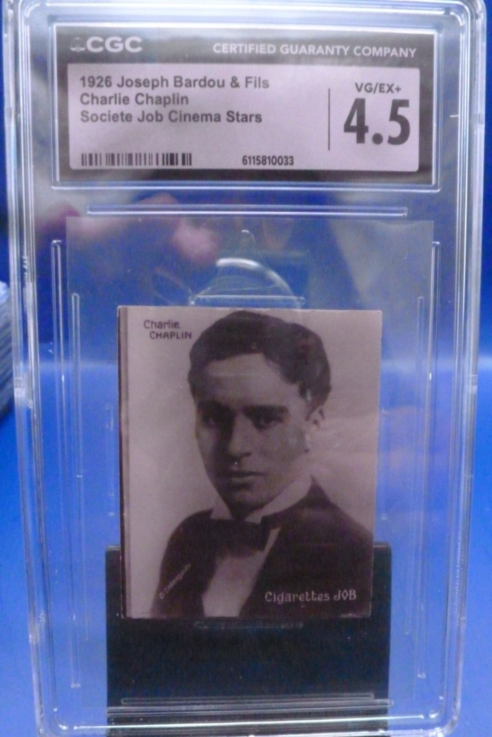1926 Societe Job Cinema Stars Charlie Chaplin #nn CGC 4.5 VG/EX+