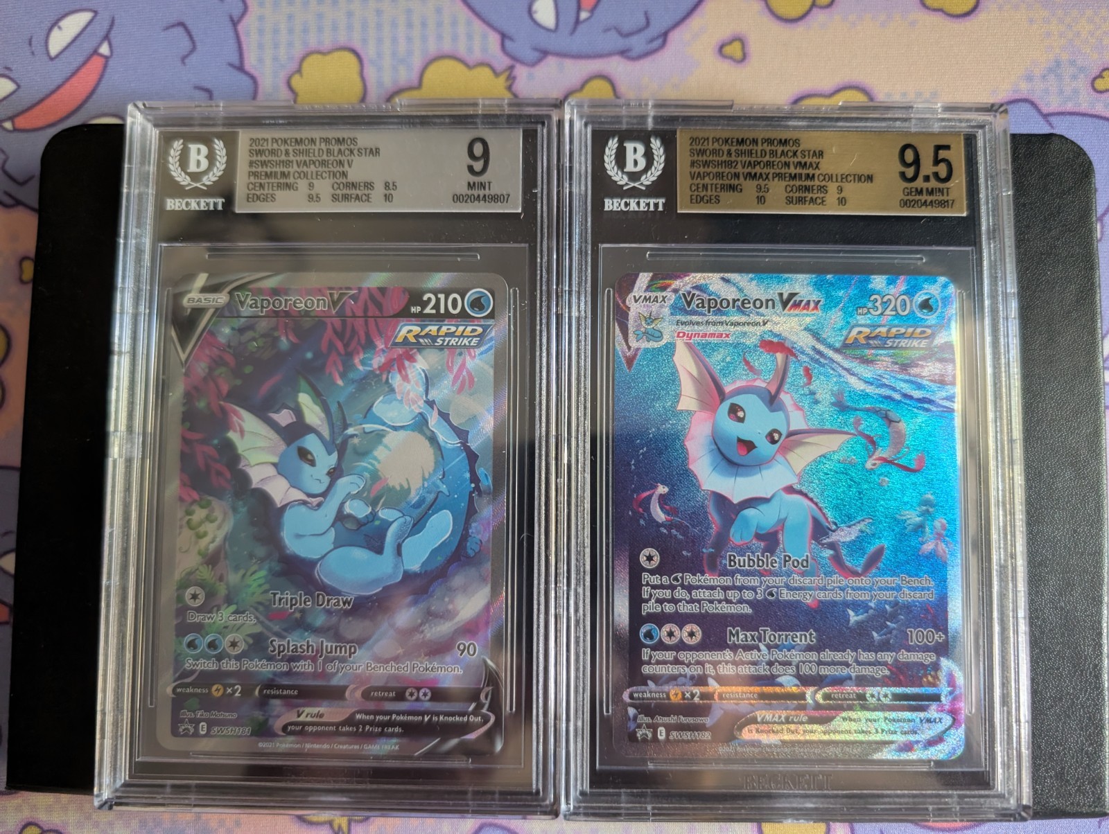 Pokemon tcg Vaporeon - SWSH182 BGS 9.5 & SWSH181 BGS 9 bundle 