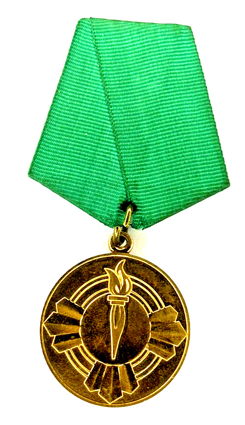 Original Republic of Yemen Medal for Civil Merit Gilt Bronze Decoration Medal