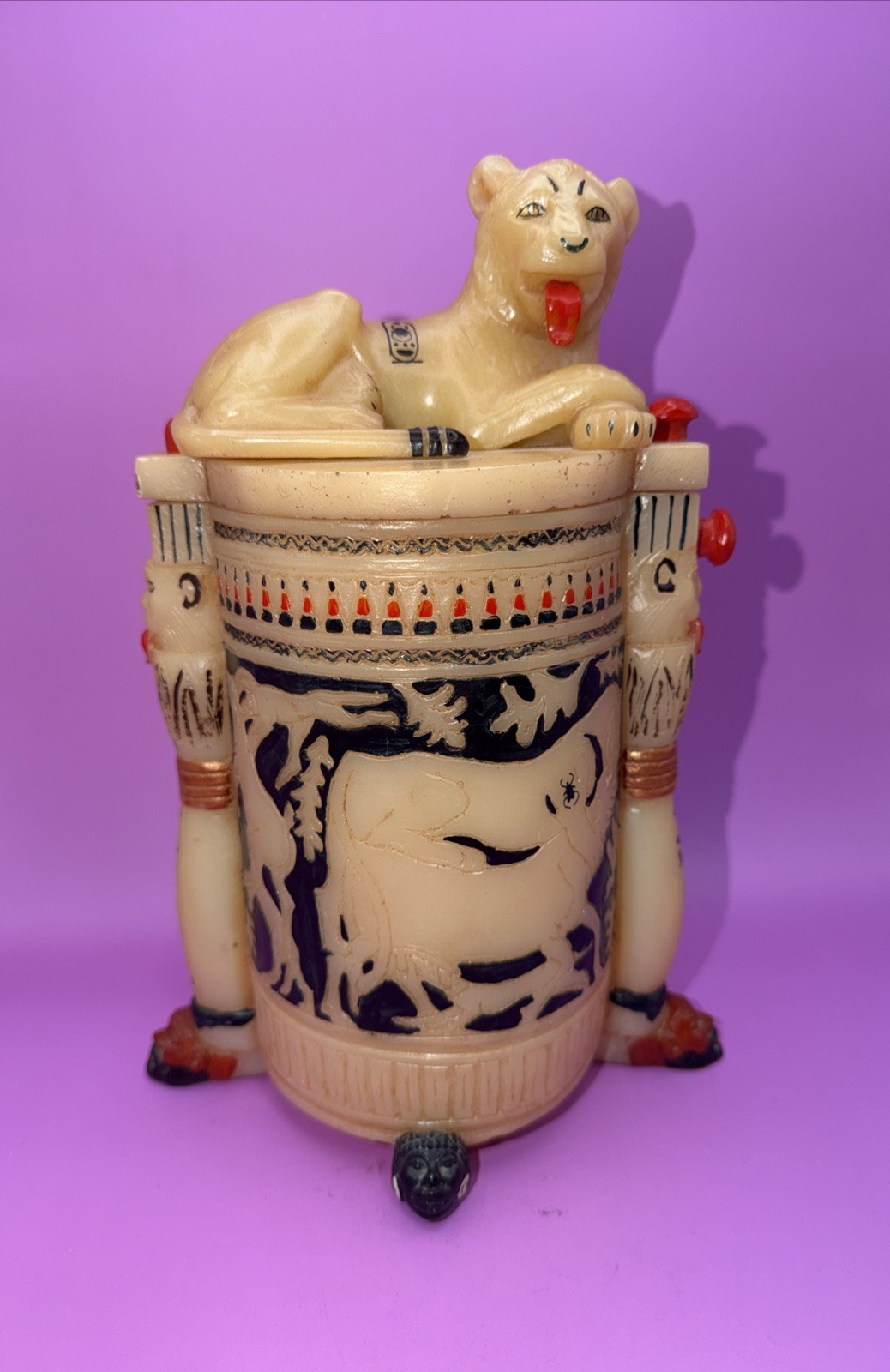 King Tutankhamun's Alabaster Cosmetic Jar with Lion Lid, a true Masterpiece.