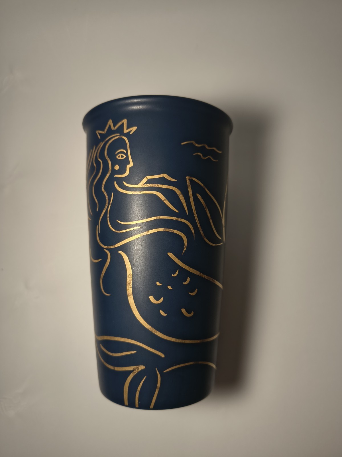 Starbucks Siren Mermaid Ceramic Tumbler Navy Blue Gold 12 oz Anniversary 2017 Starbucks Siren Mermaid Ceramic Tumbler Navy Blue Gold 12 oz Anniversary 2017