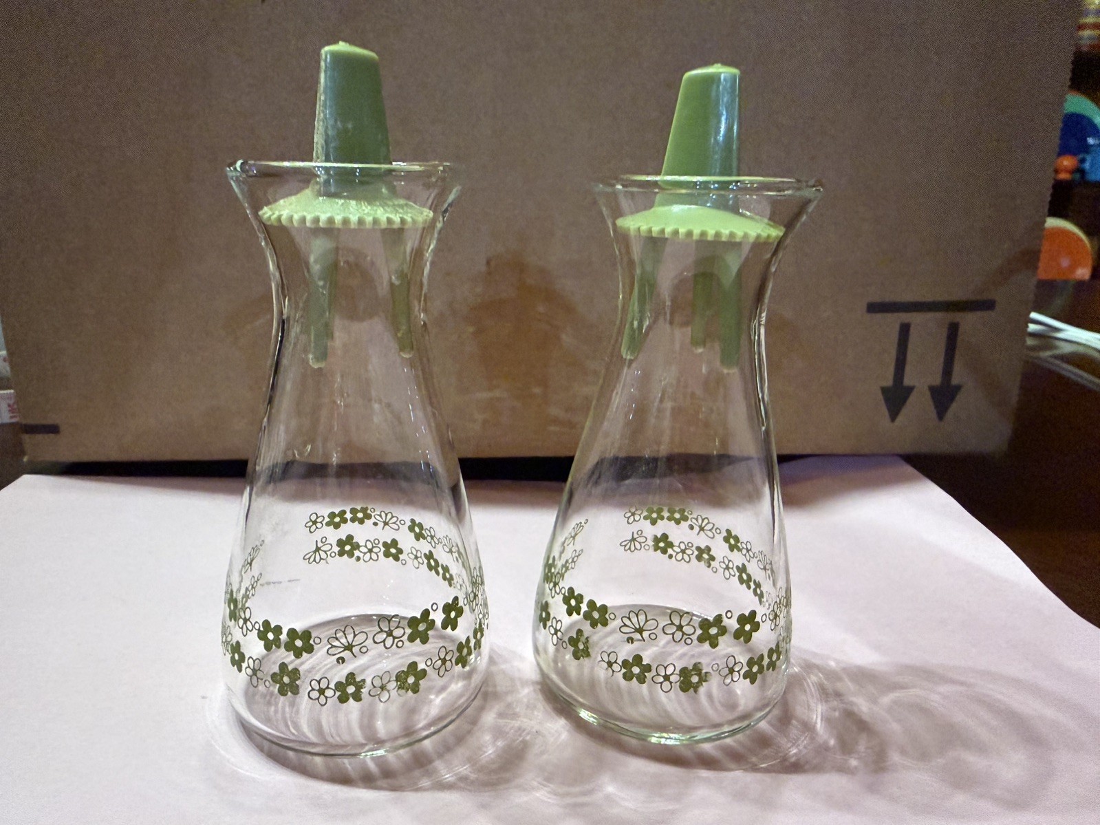 Vintage Pyrex Crazy Daisy Salt Pepper Shakers Vintage Pyrex Crazy Daisy Salt Pepper Shakers