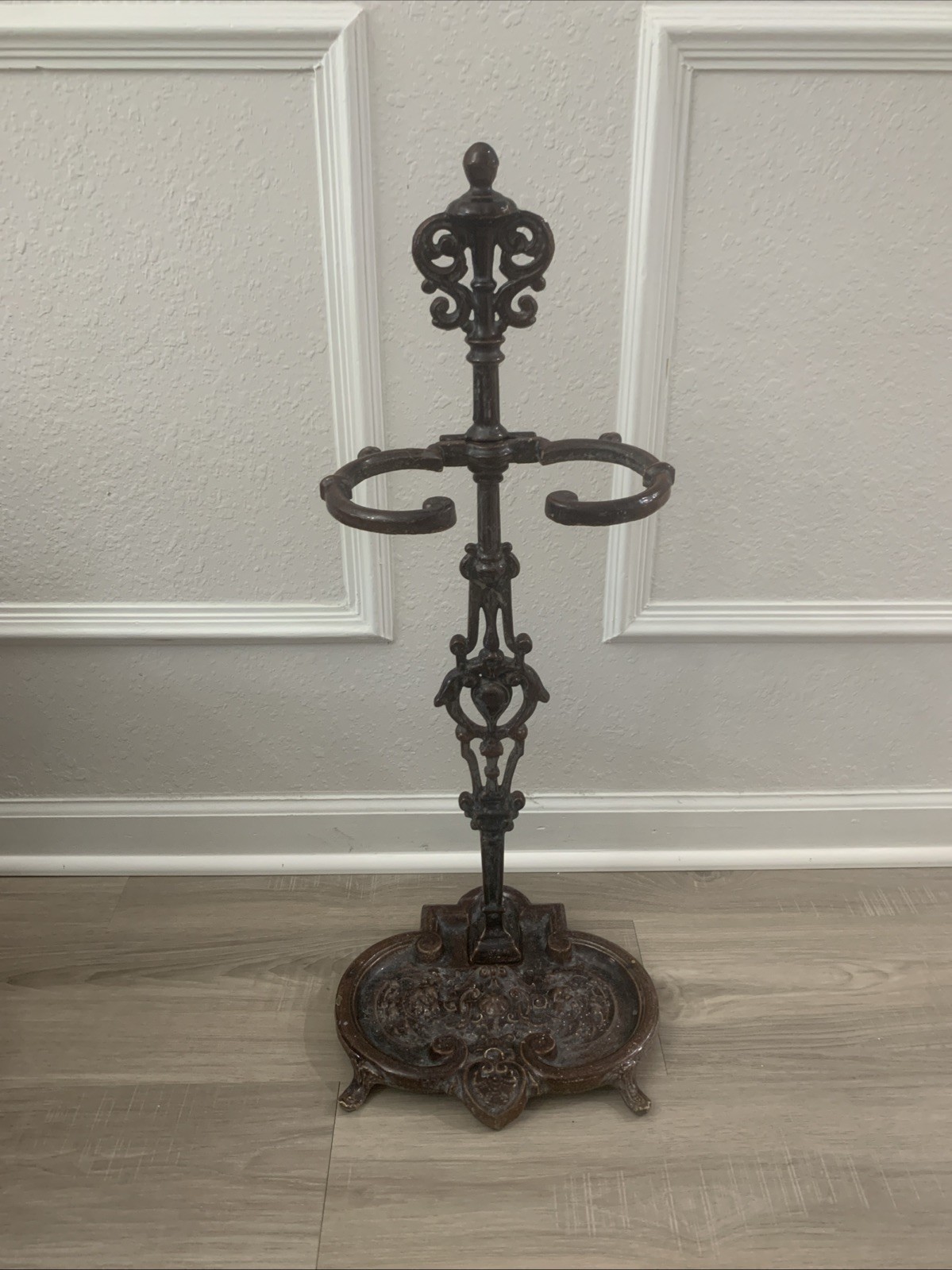 Antique Cast Iron Fireplace Tool Holder Stand Art Noveau Audemar Guyon Dole Jura