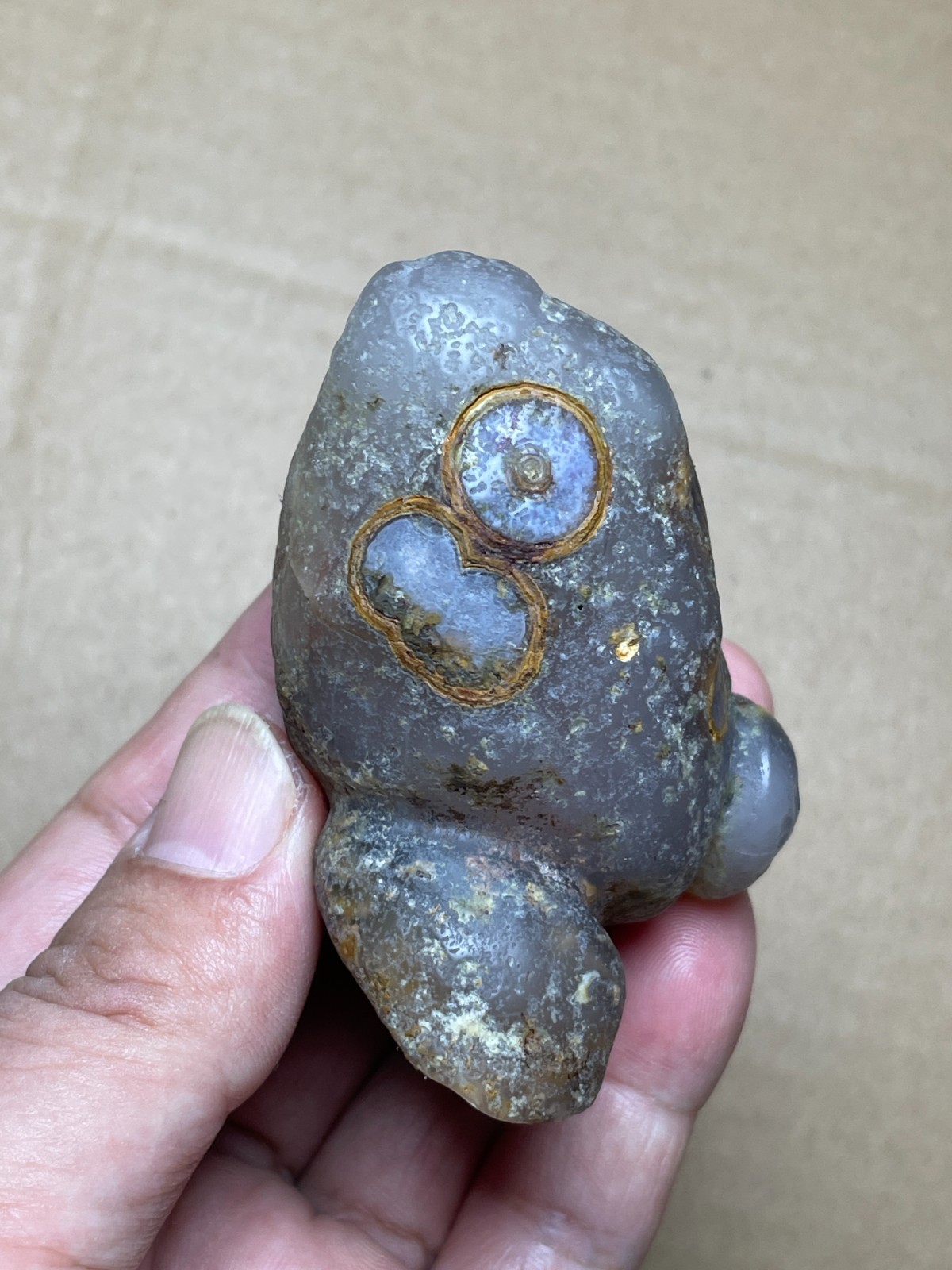 109g rare Natural GoBi agate eye agate top collection