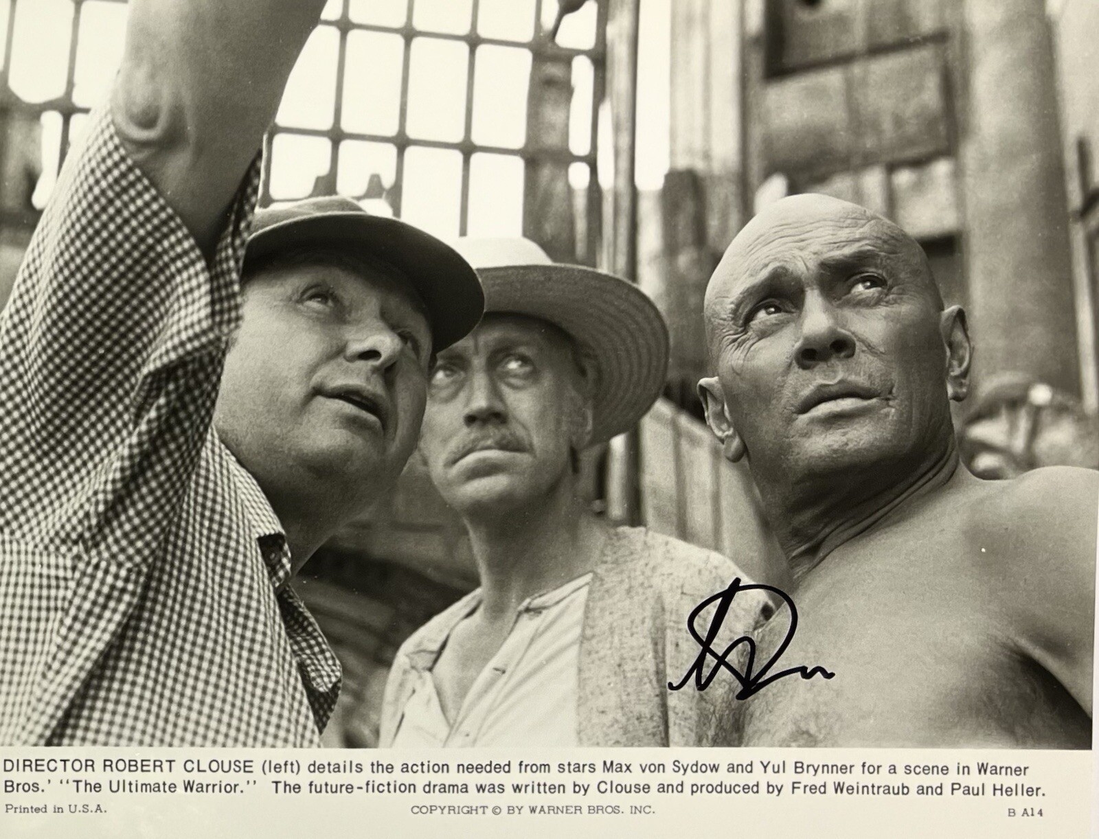 Yul Brynner - Signed Autograph “The Ultimate Warrior” (1975) Promo Photo
